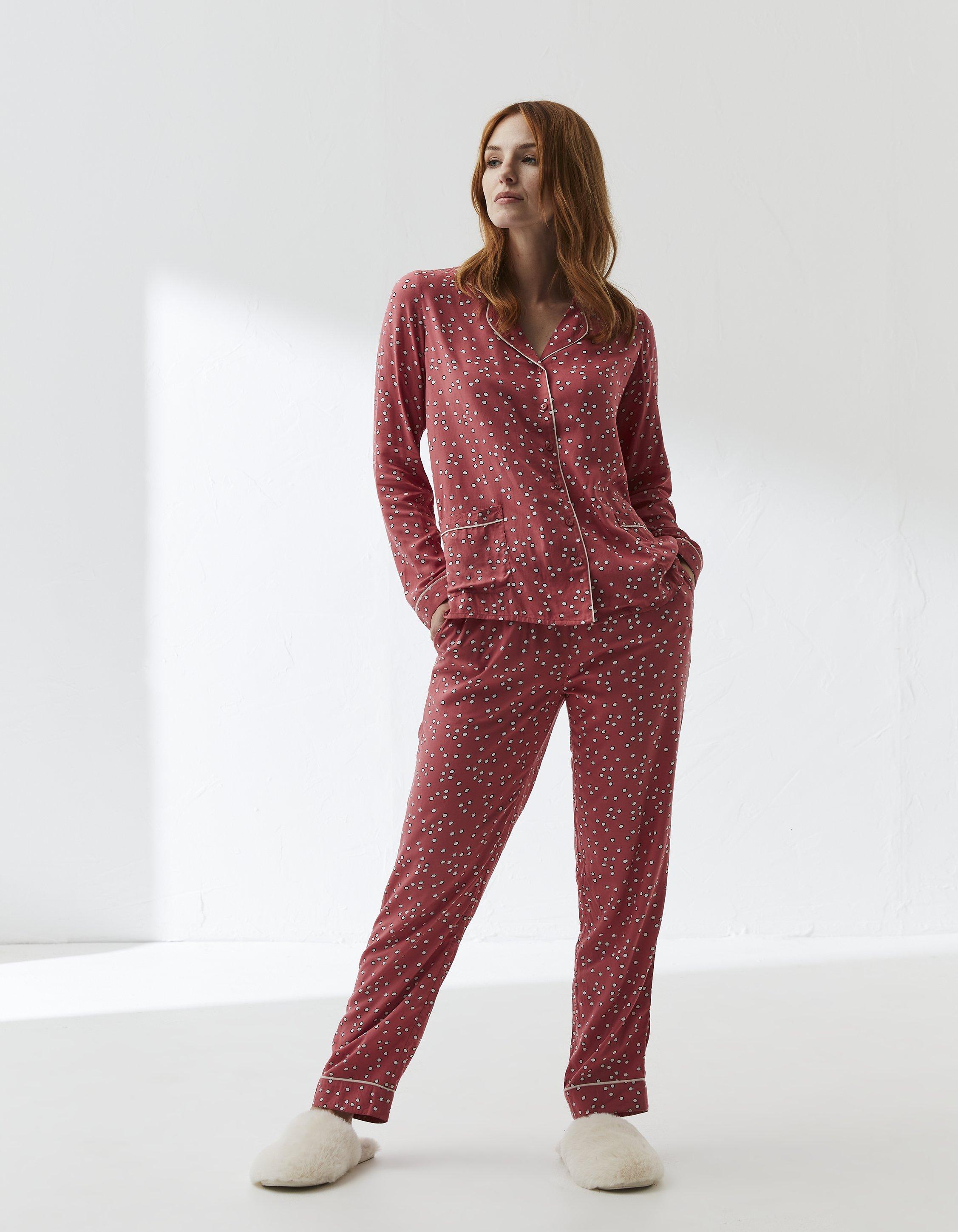 Pink Star Print Cuffed Pyjama Bottoms - Matalan