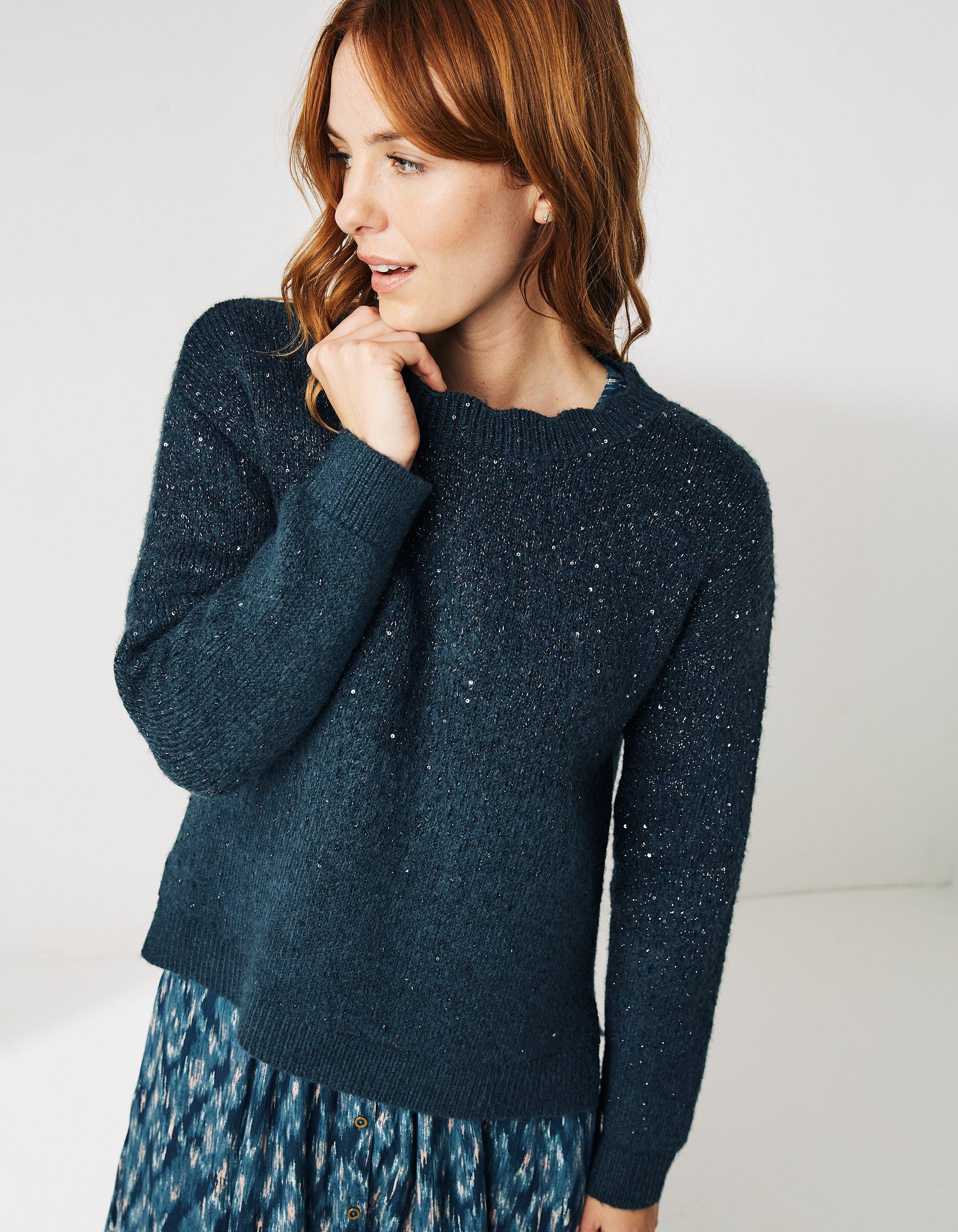 Blue sequin outlet sweater