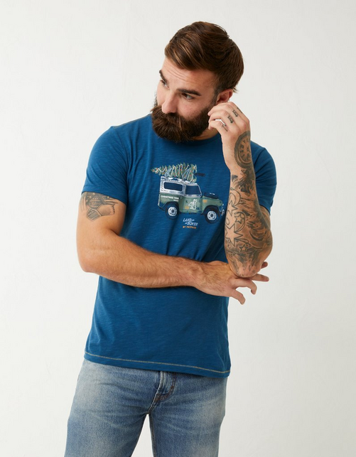 Mens Land Rover Christmas Trees Graphic T-Shirt