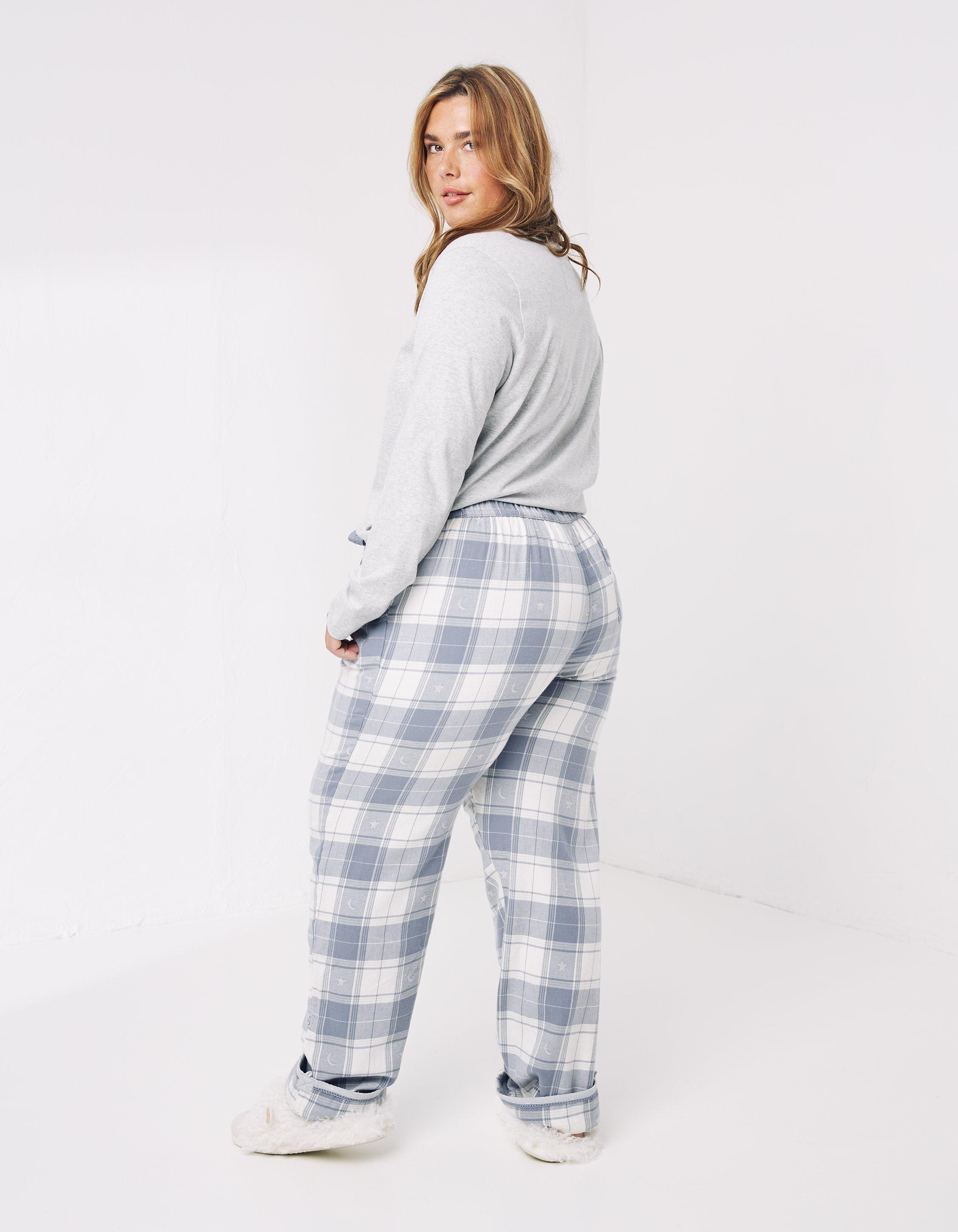 Twill pyjama bottoms - Red/Checked - Ladies