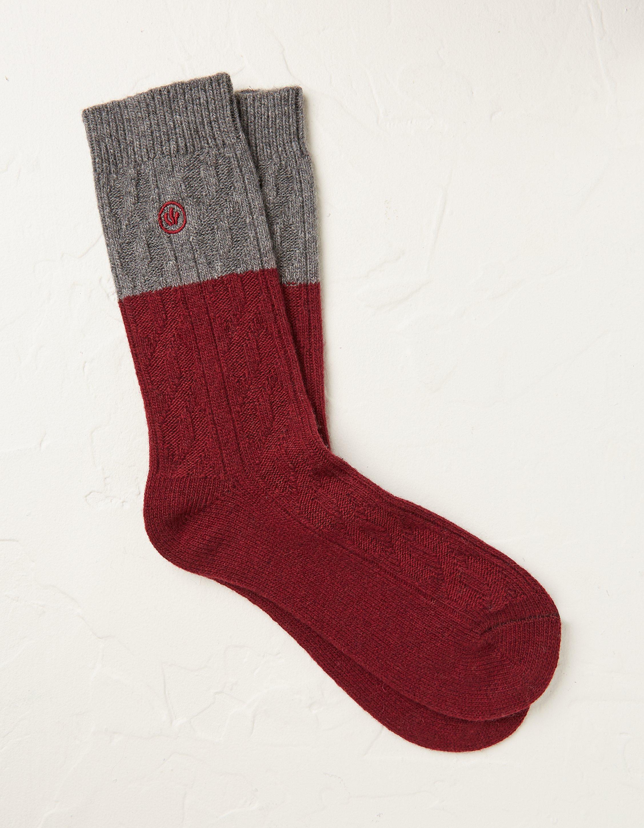 Burgundy boot online socks