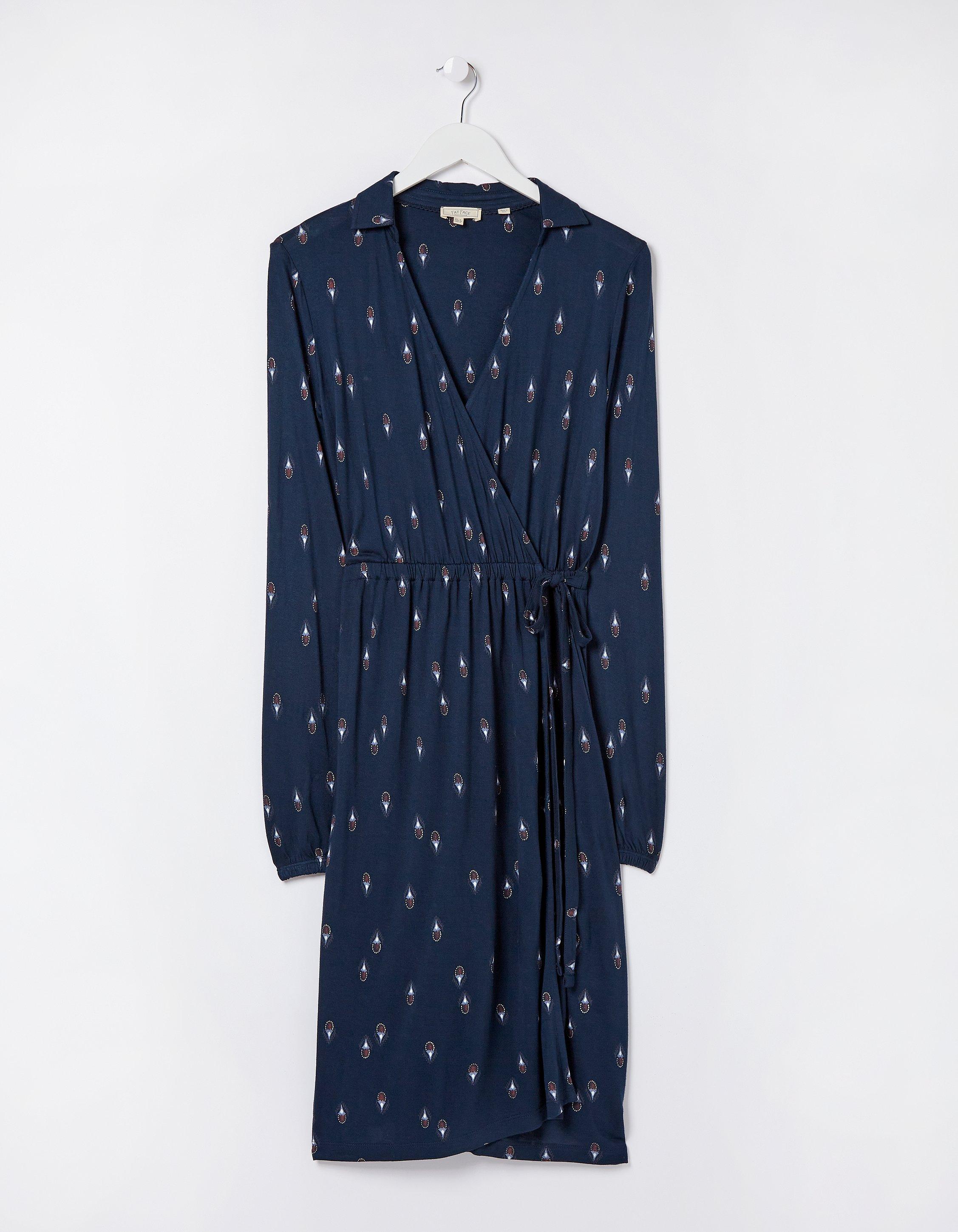 Teri Ditsy Wrap Jersey Dress, Dresses | FatFace.com