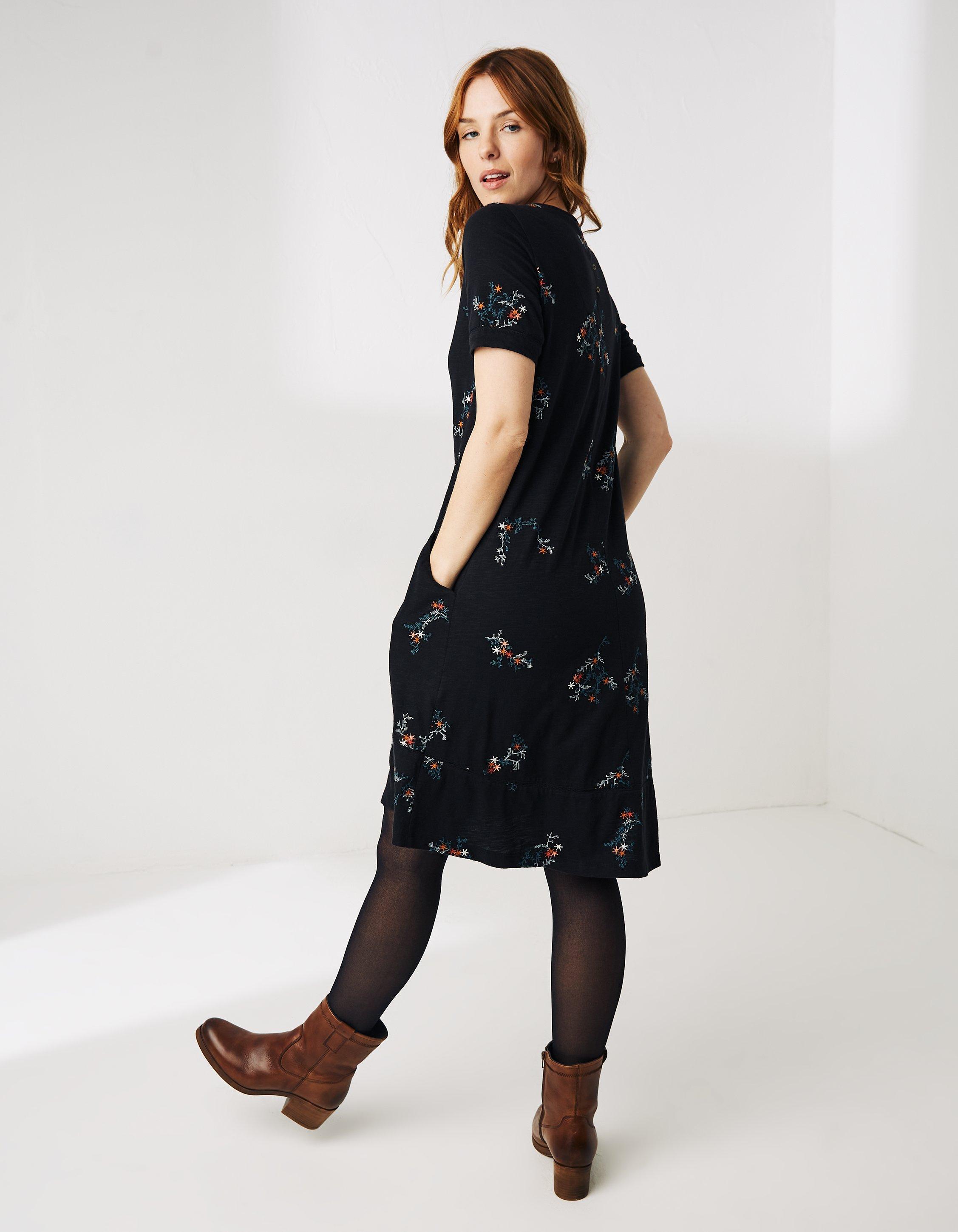 Simone Embroidered Dress, Dresses | FatFace.com