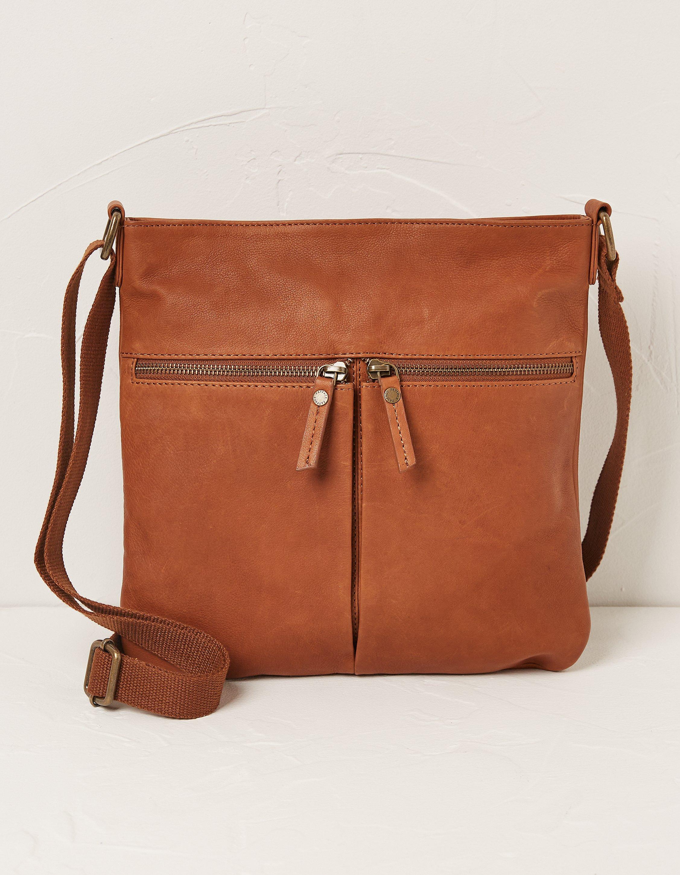 Tan leather store cross body