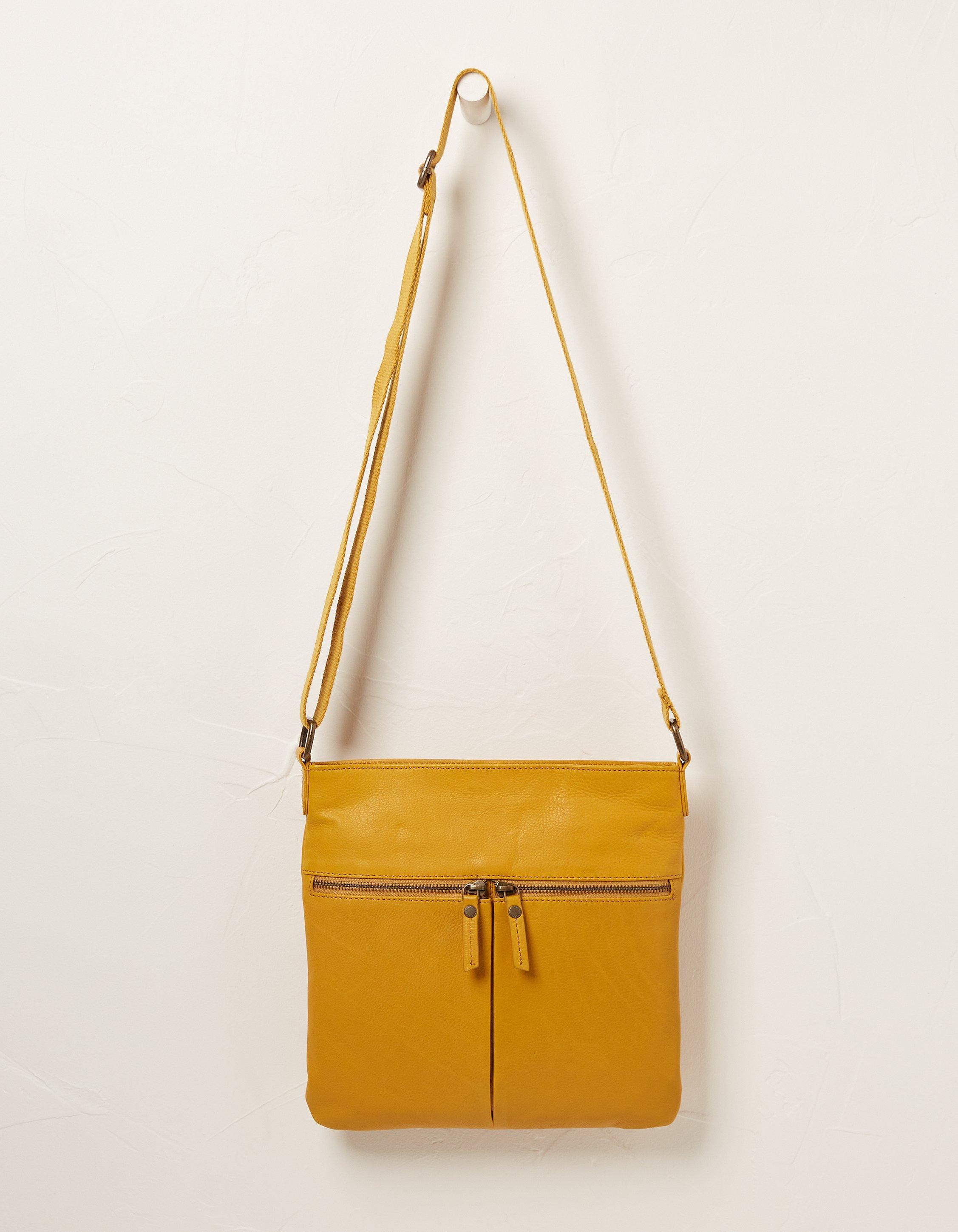 Mustard yellow cheap leather crossbody bag