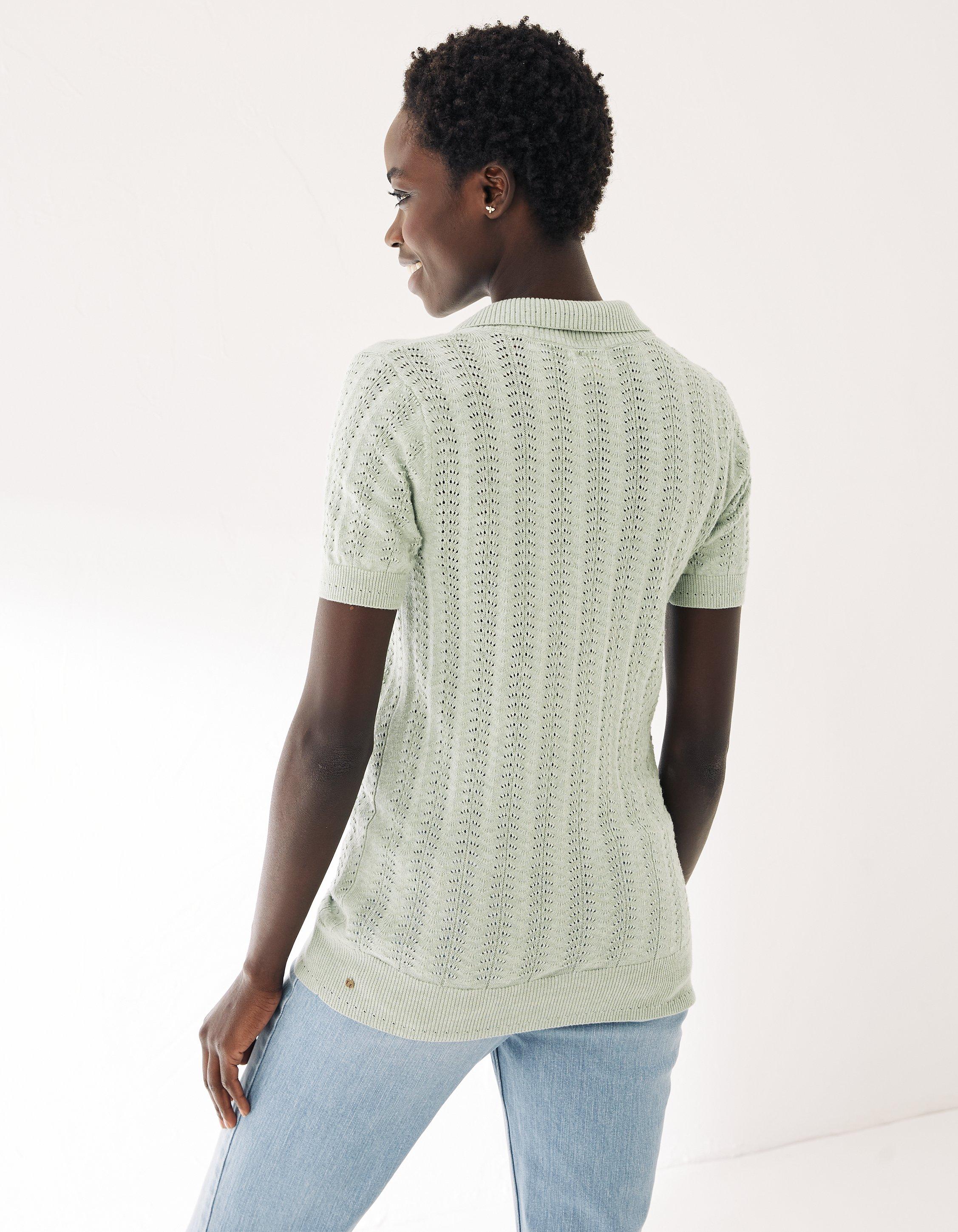 Light green t 2024 shirt with collar