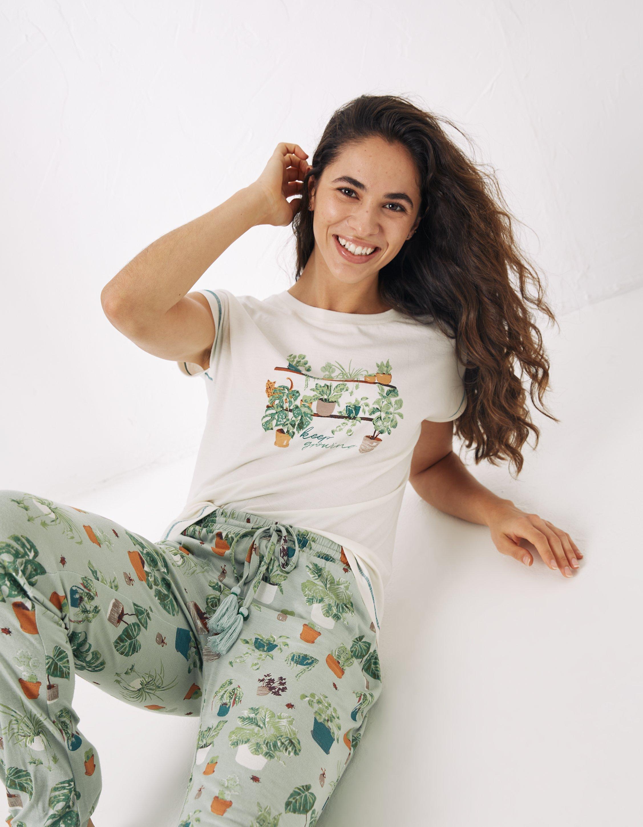 Josie House Plant Pajama Bottoms, 46% OFF