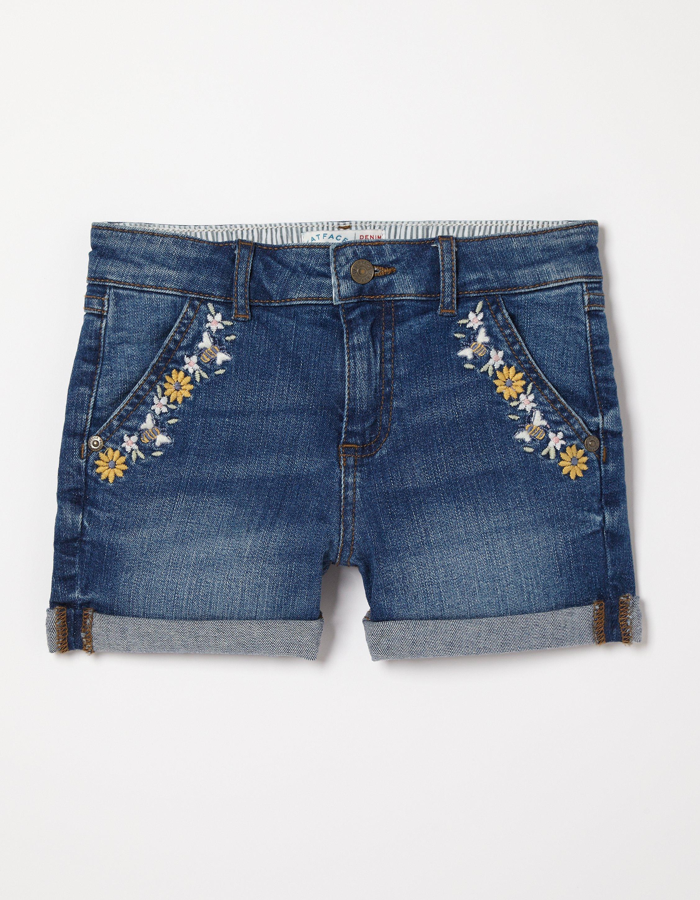 Women's embroidered denim store shorts