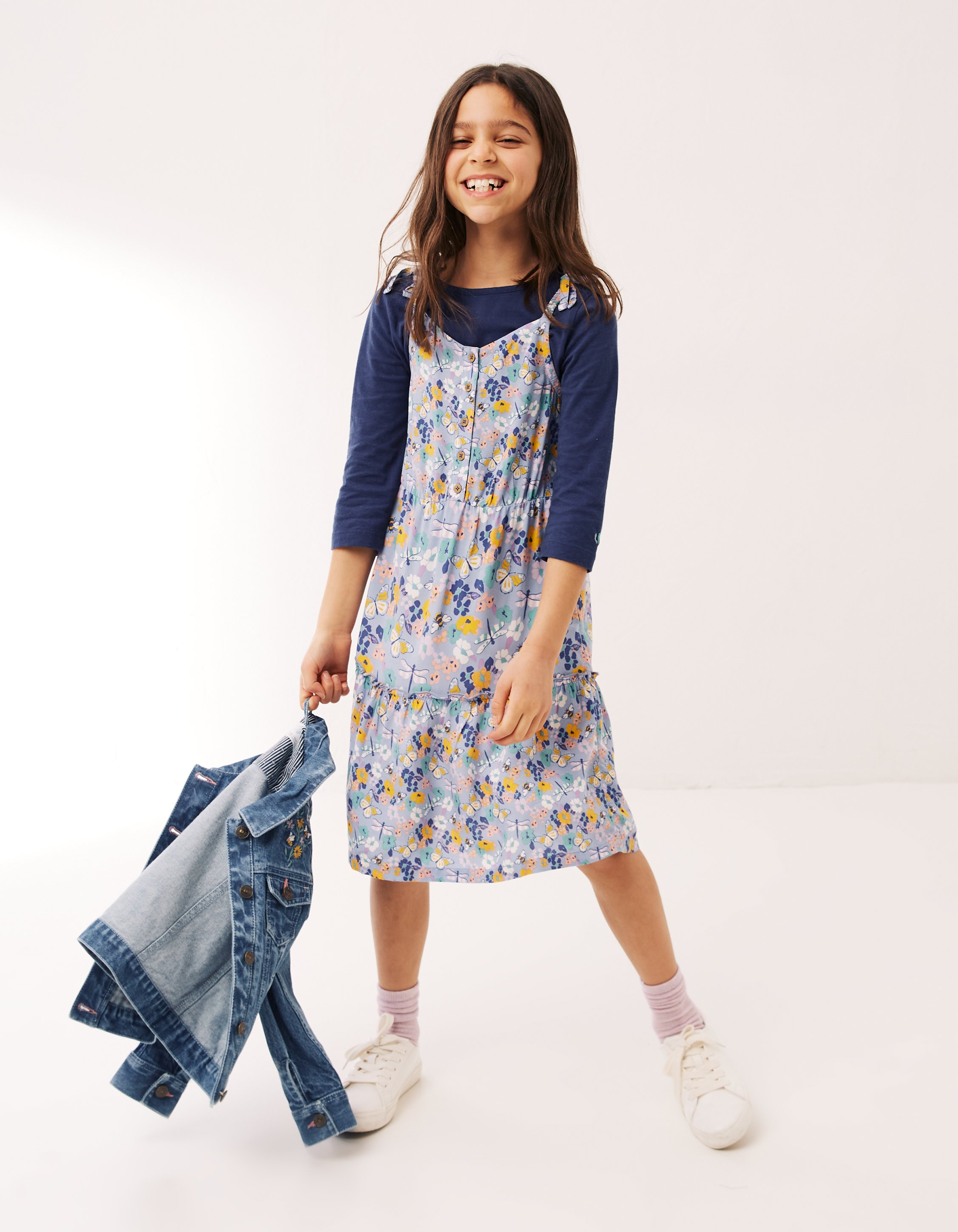 Kid’s Two-in-One Spring Floral Hope Tier Dress