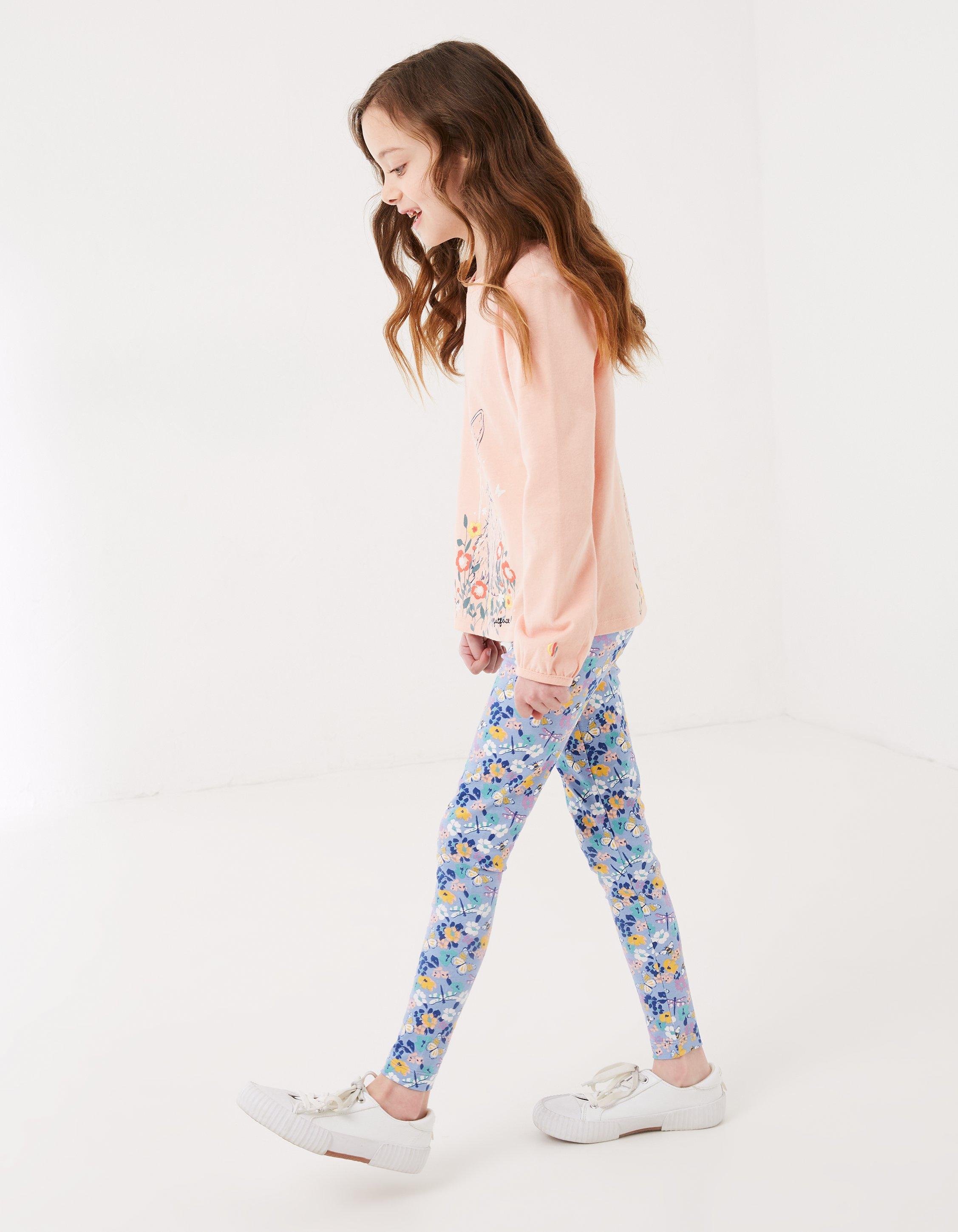 girls floral leggings