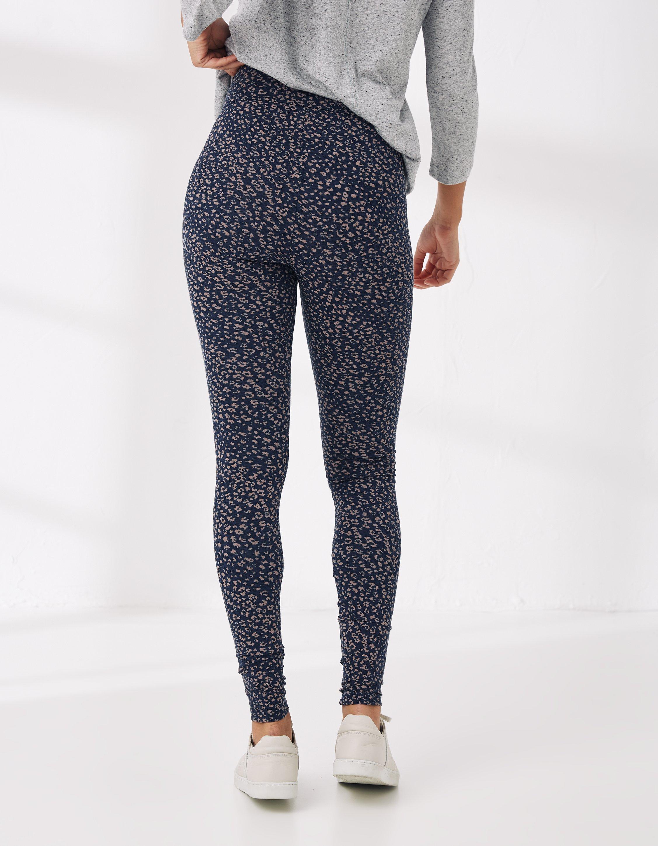 Sustainable High Waisted Recycled Sports Leggings/Lemon Print