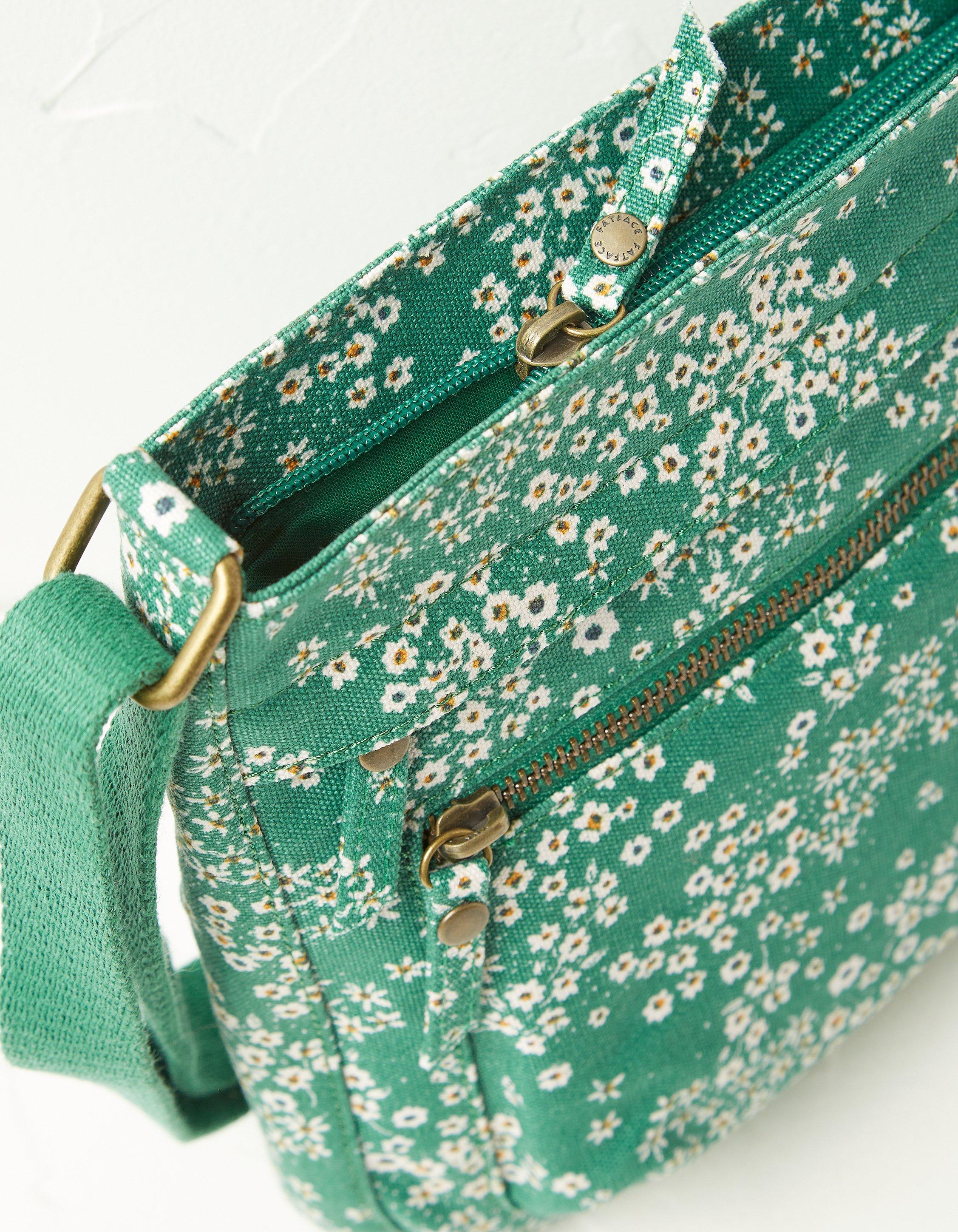 Green Floral Mini Cross Body Bag