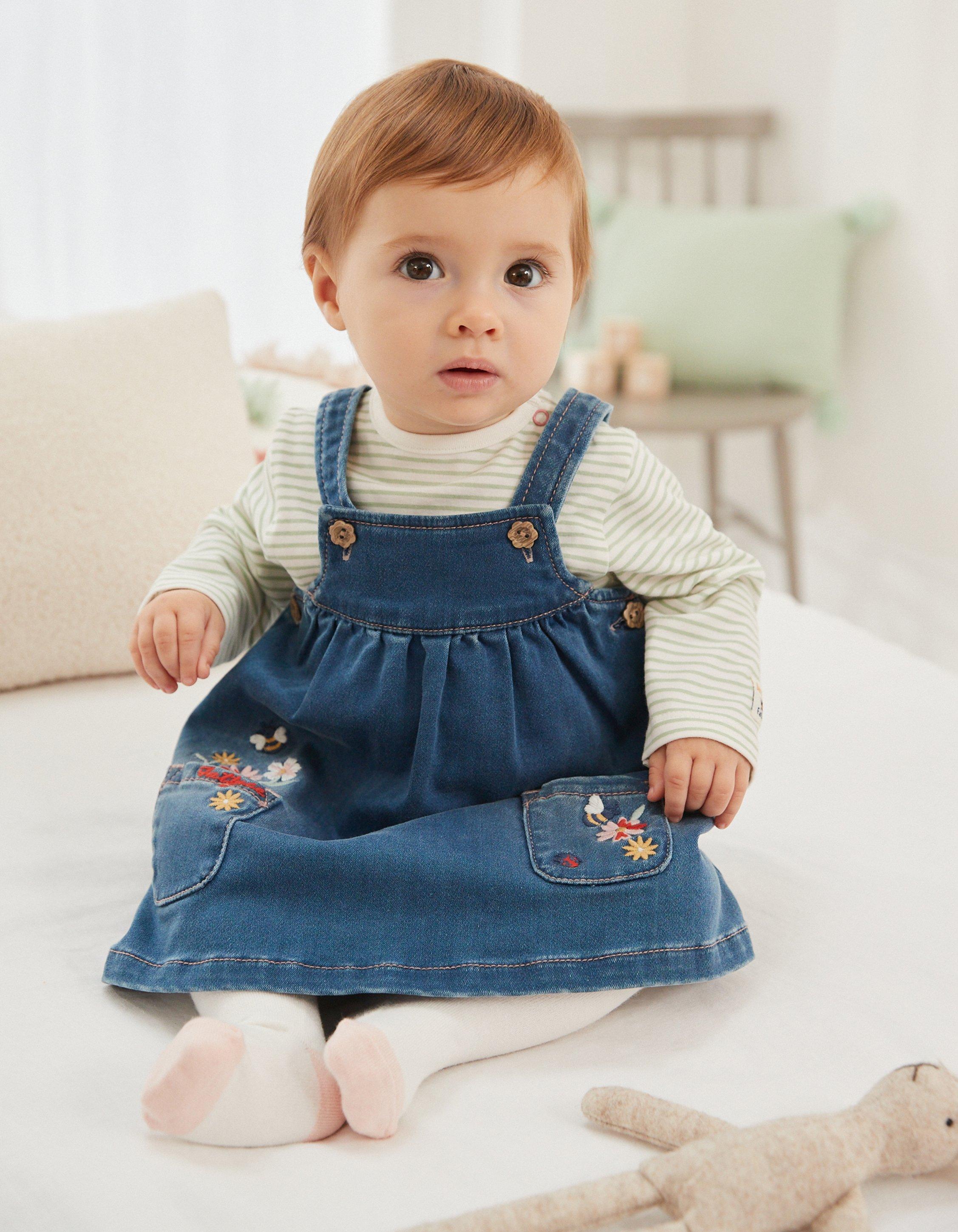 Fat face hotsell denim pinafore dress