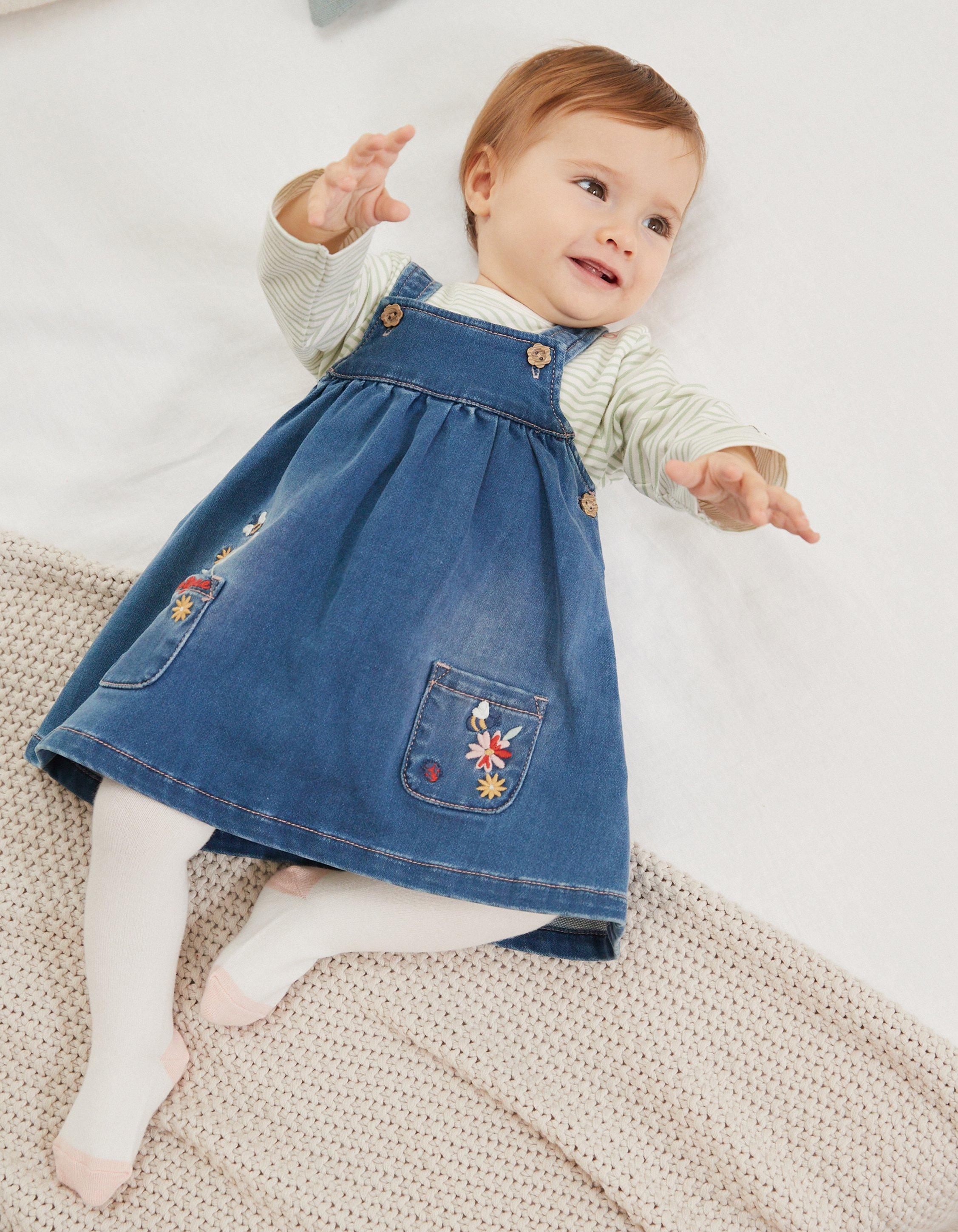 Baby denim 2025 pinafore dress