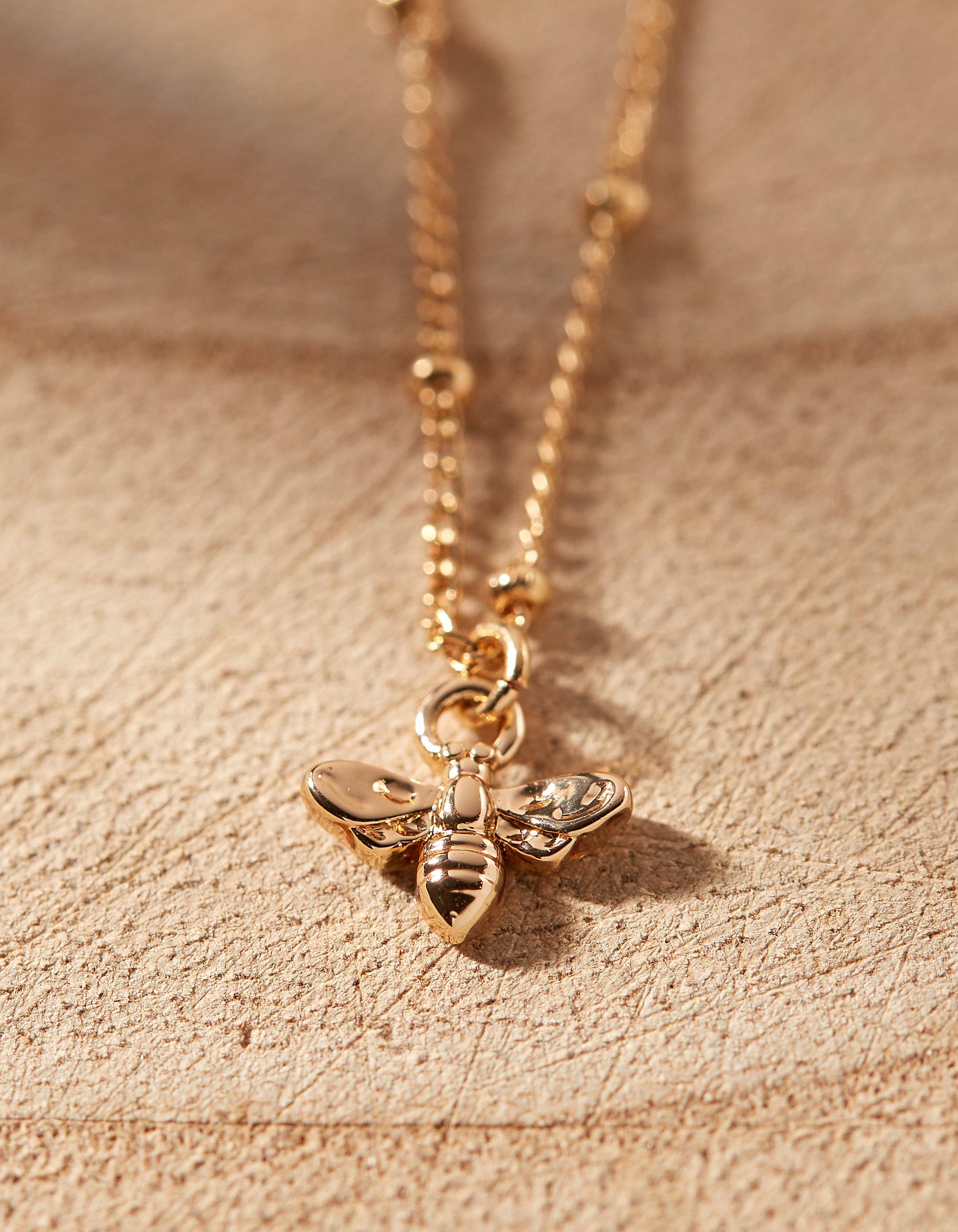 Real gold bee on sale necklace