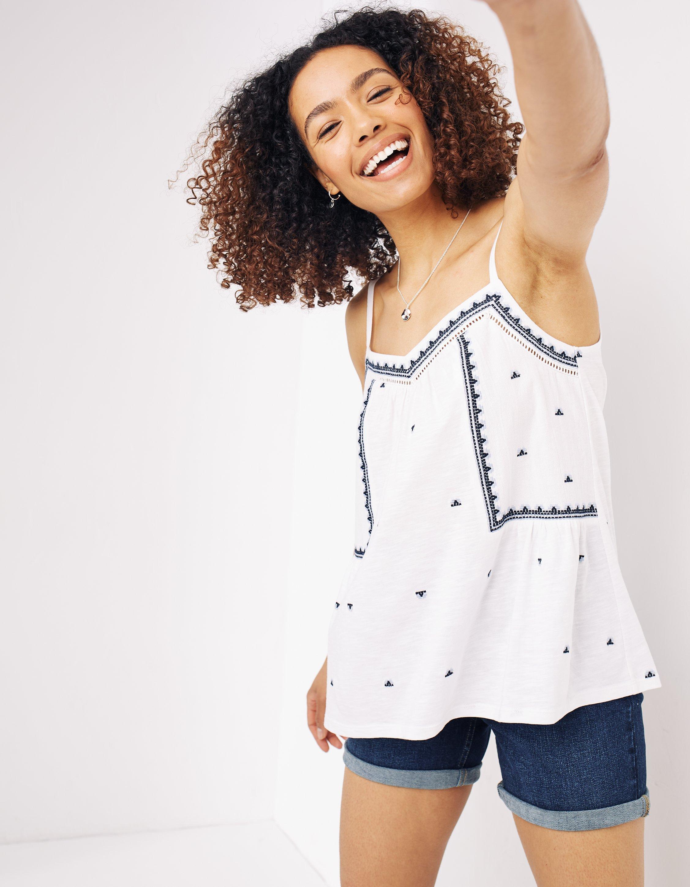EMBROIDERED CAMI TOP