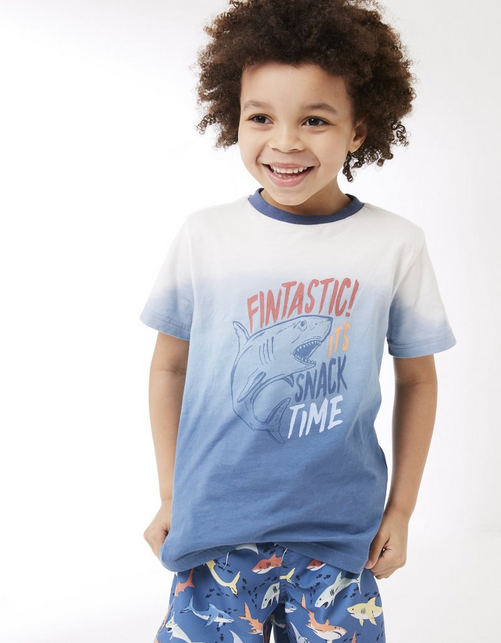 Kid’s Shark Dip Dye T-Shirt