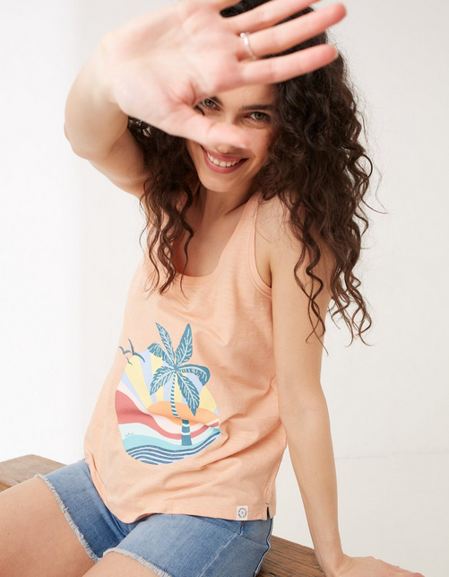 Embroidered Palm Graphic Vest