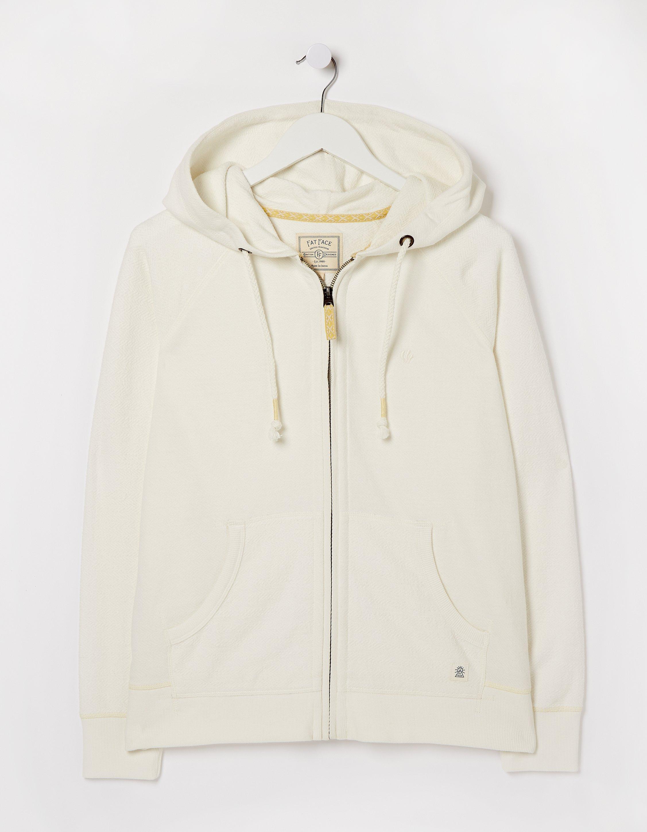 Ladies cream 2025 zip hoodie