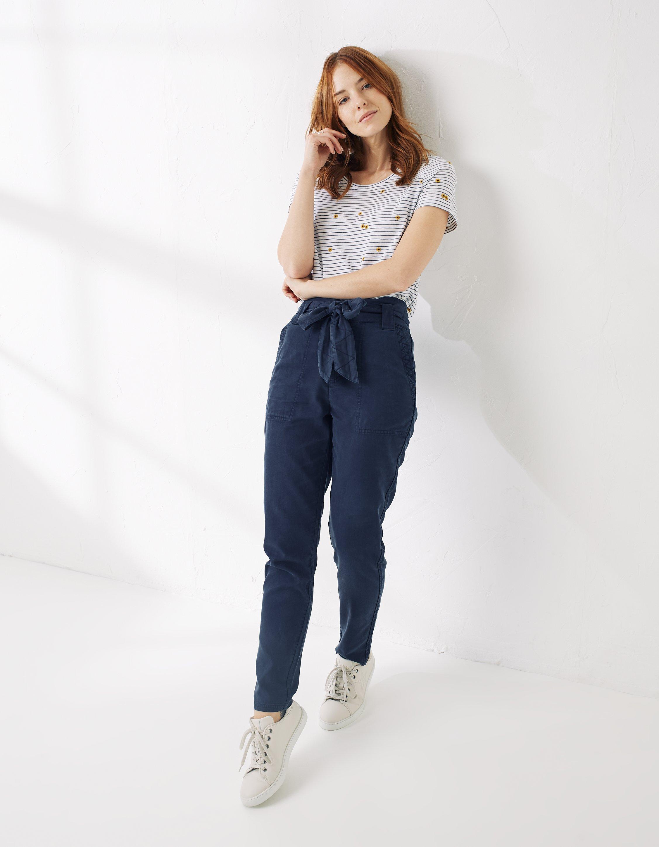 Navy sales paperbag pants