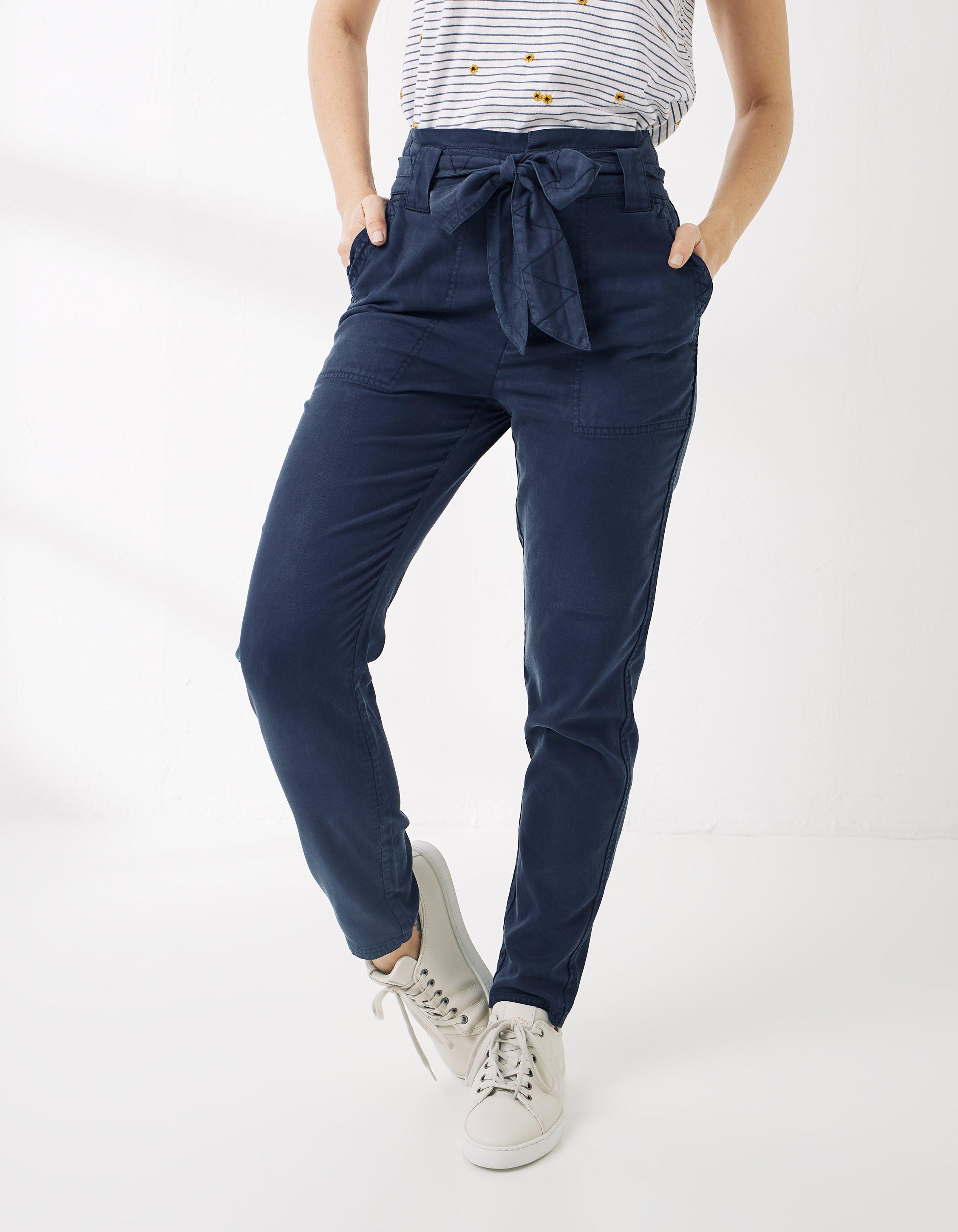 Slim fit sale paperbag trousers