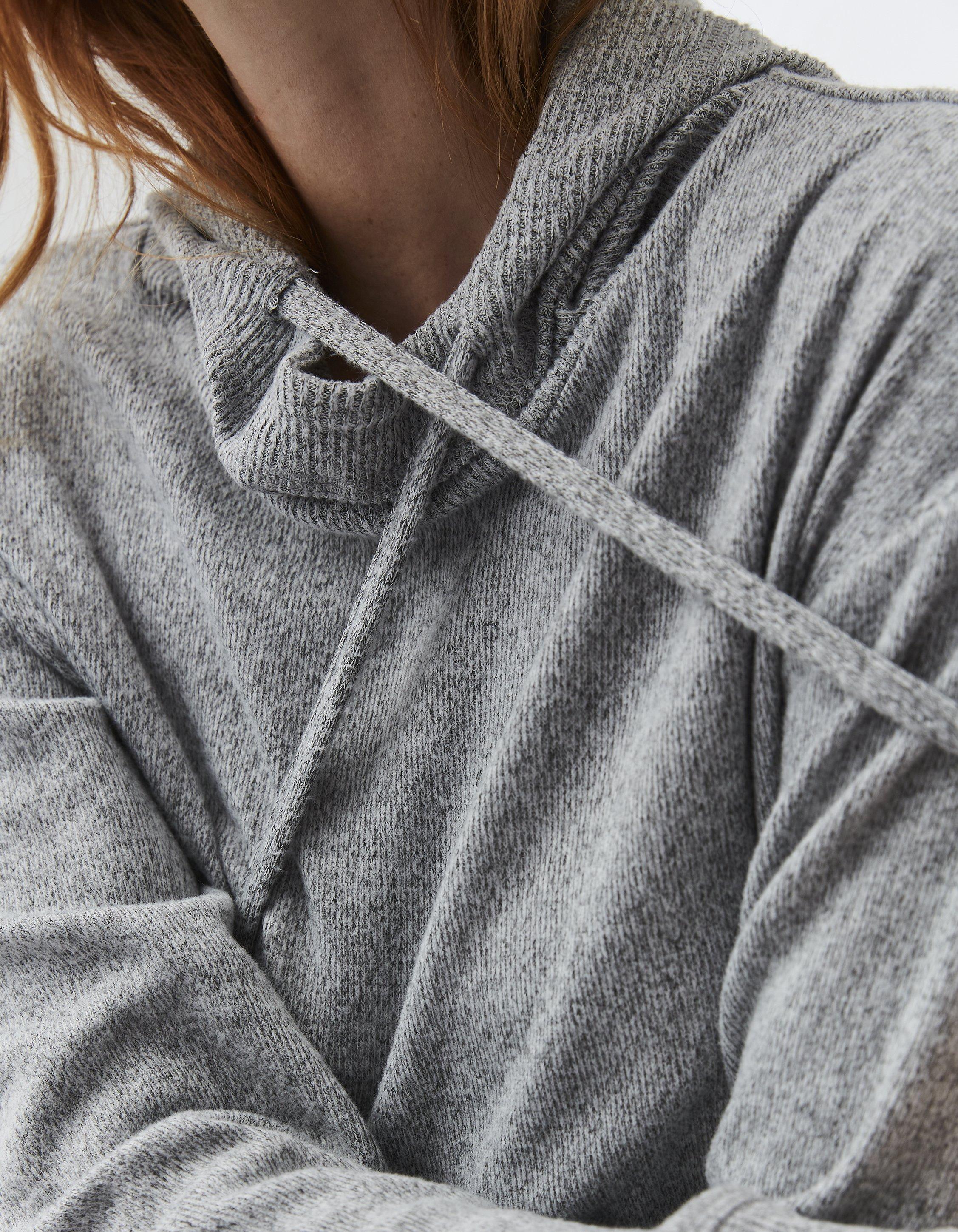 Women's Grey Marl Recycled Plus Basic Oversized Hoodie