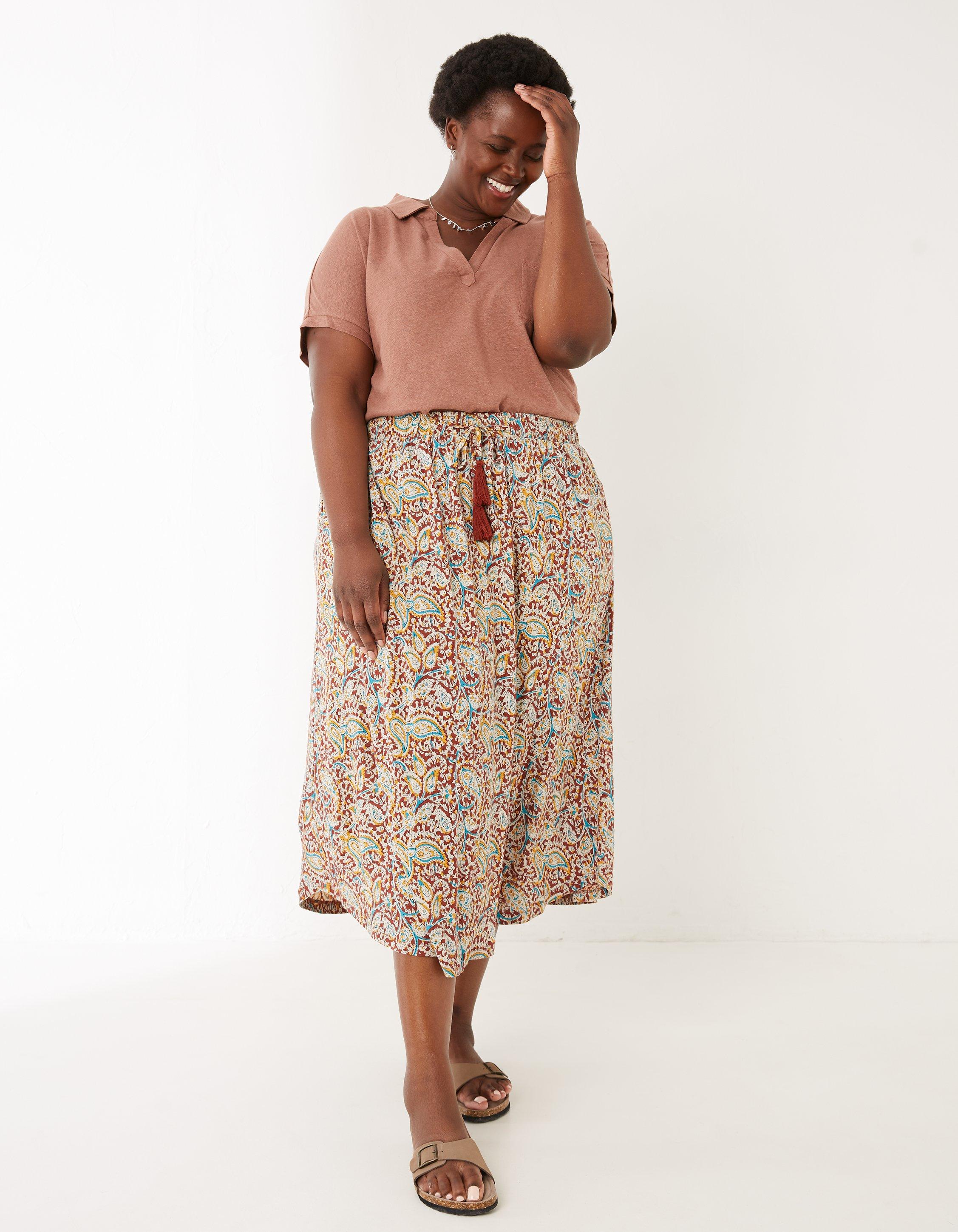 Jersey skirt in clearance brown