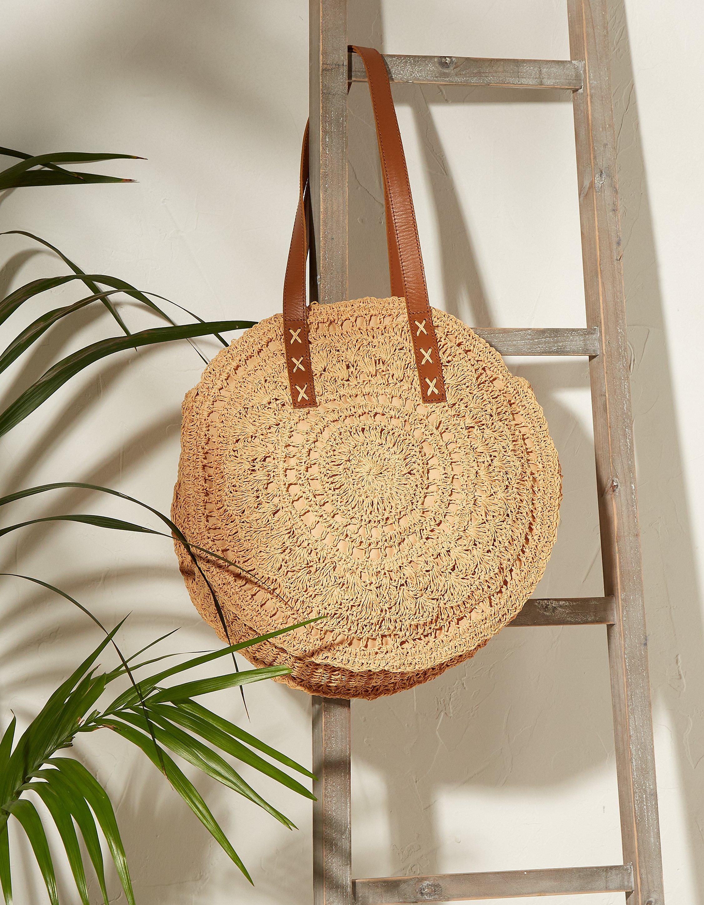 Circular hot sale straw bag