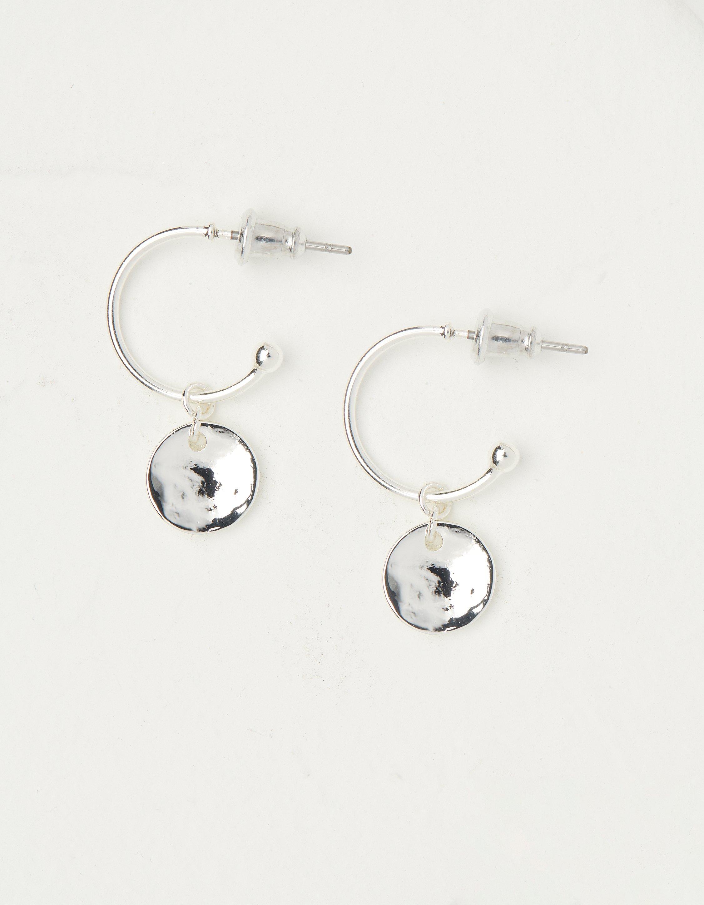 Silver coin hot sale hoop earrings