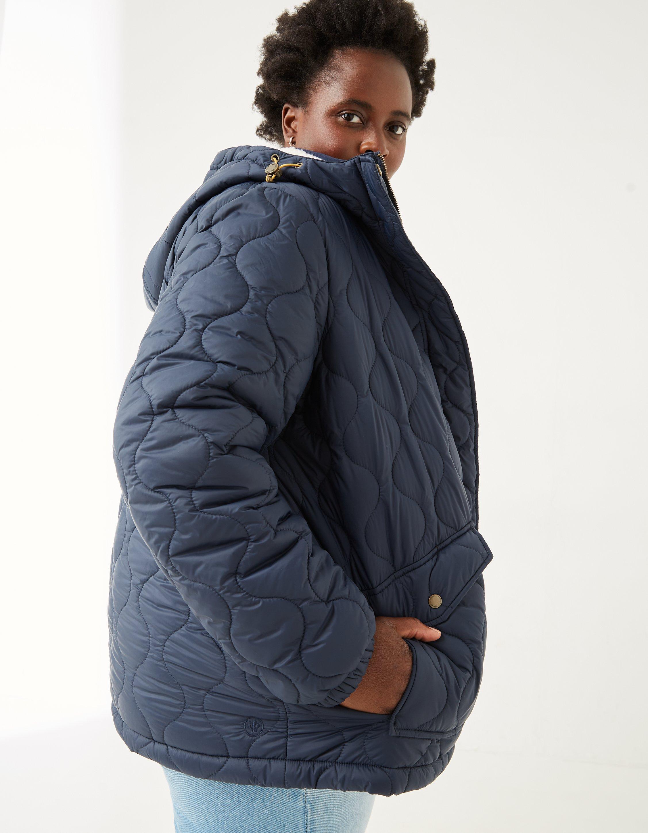 Puffer coat cheap with sherpa lining