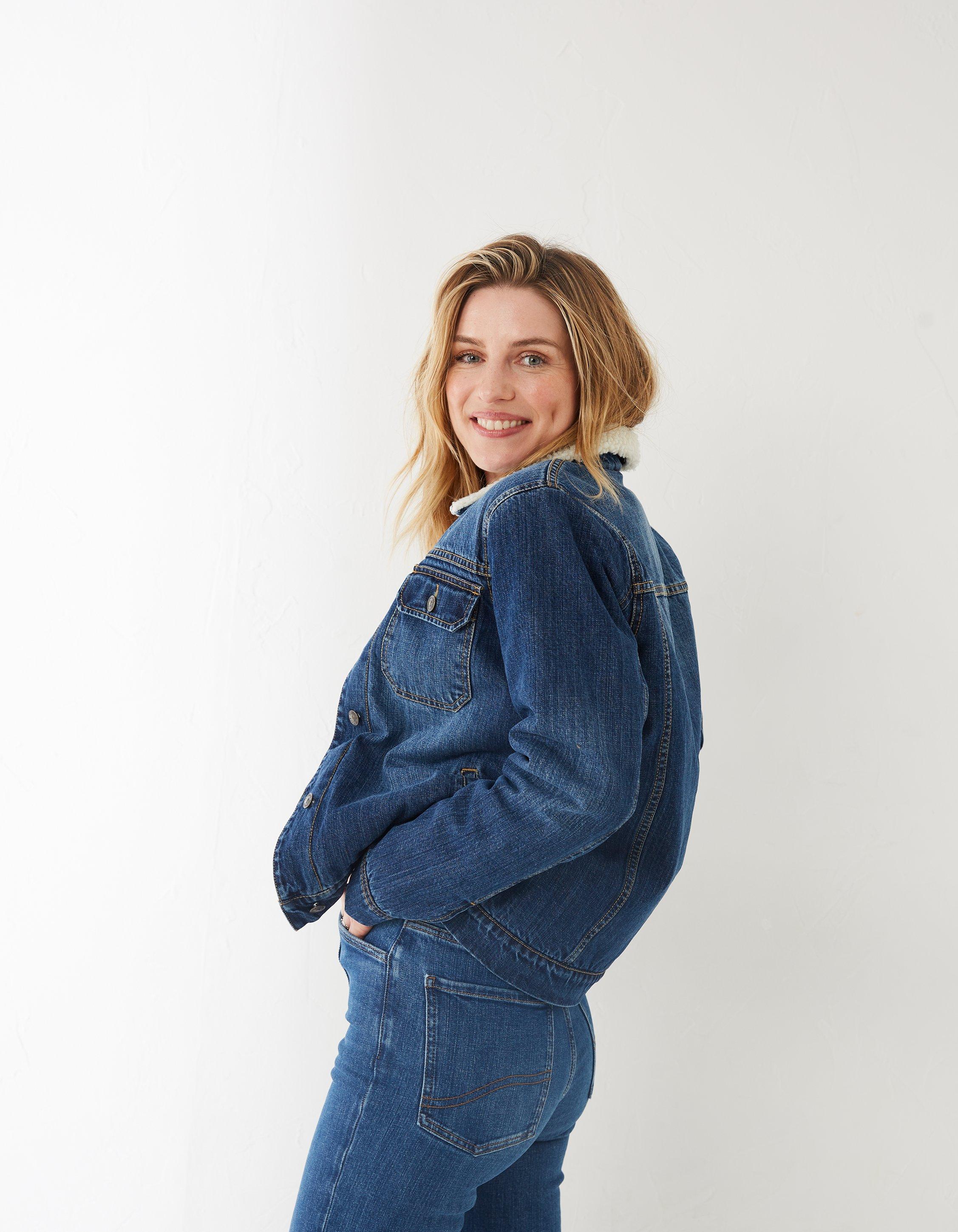 Borg denim jacket clearance womens