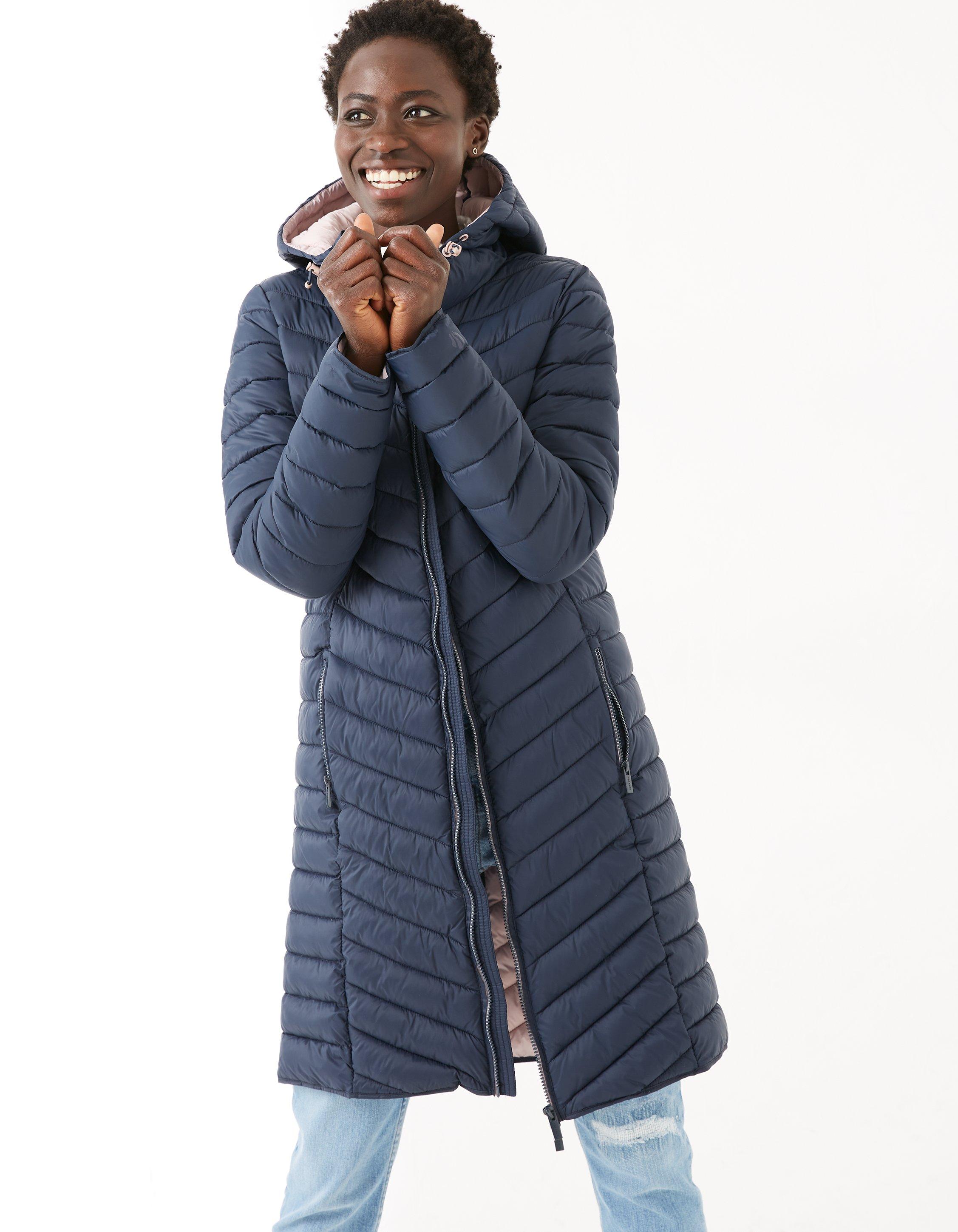 Navy long padded clearance coat