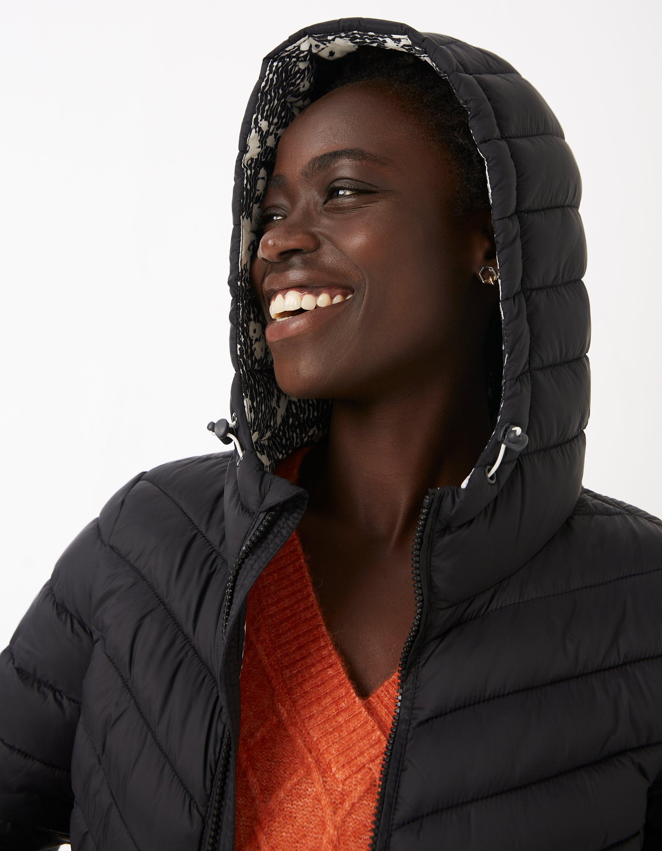 Womens black cheap lightweight puffer jacket