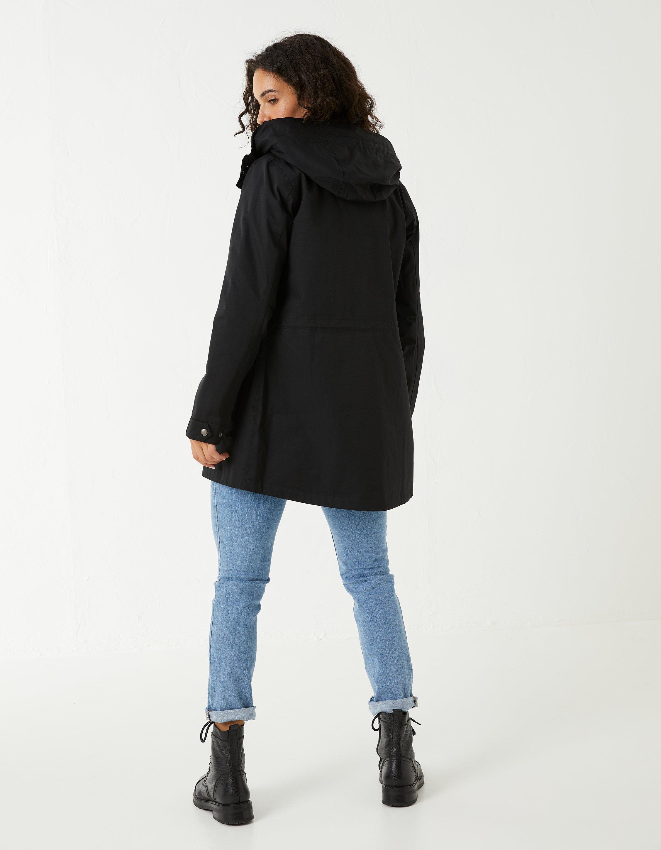 Womens waterproof black parka hot sale coat