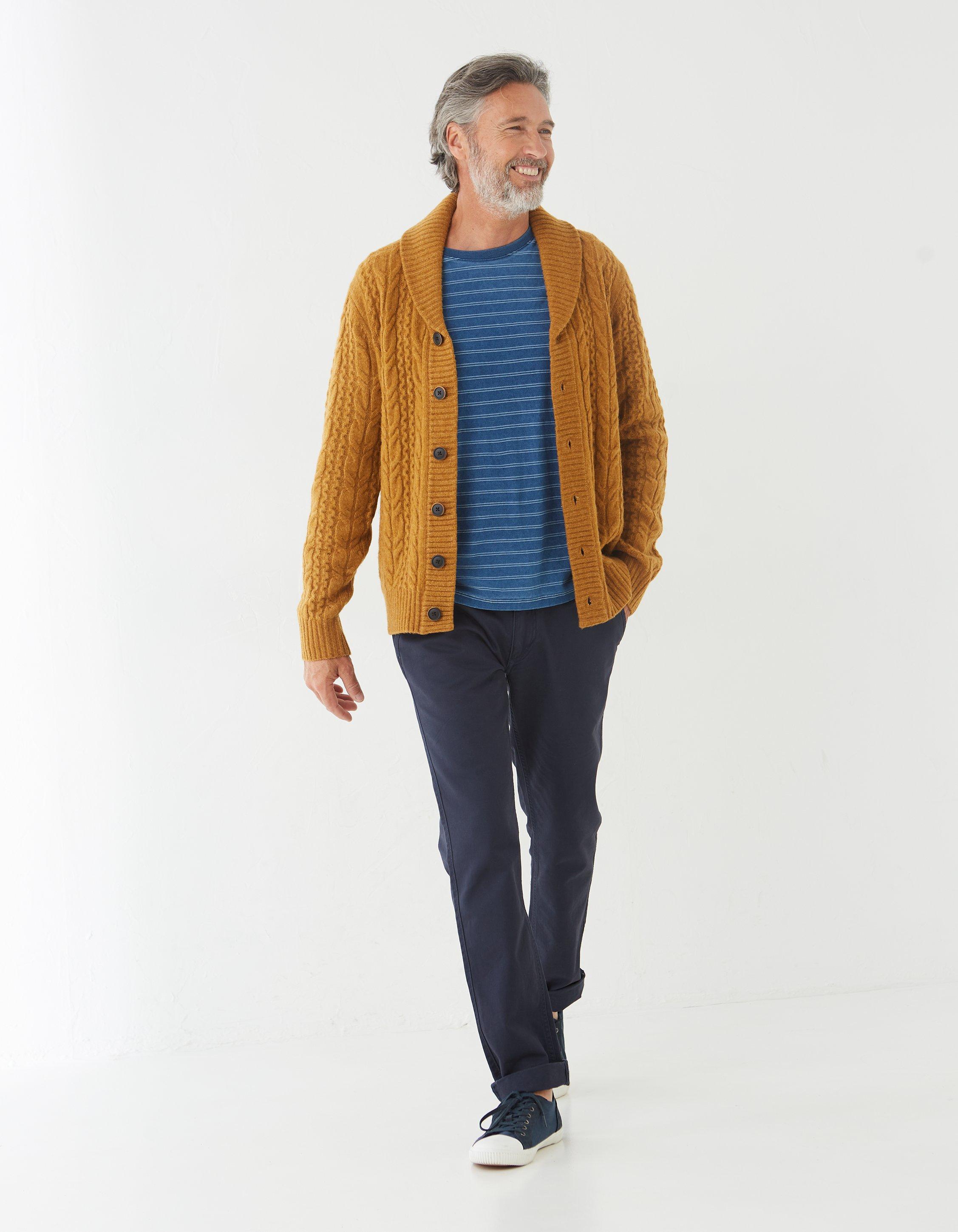 Fatface yellow outlet cardigan