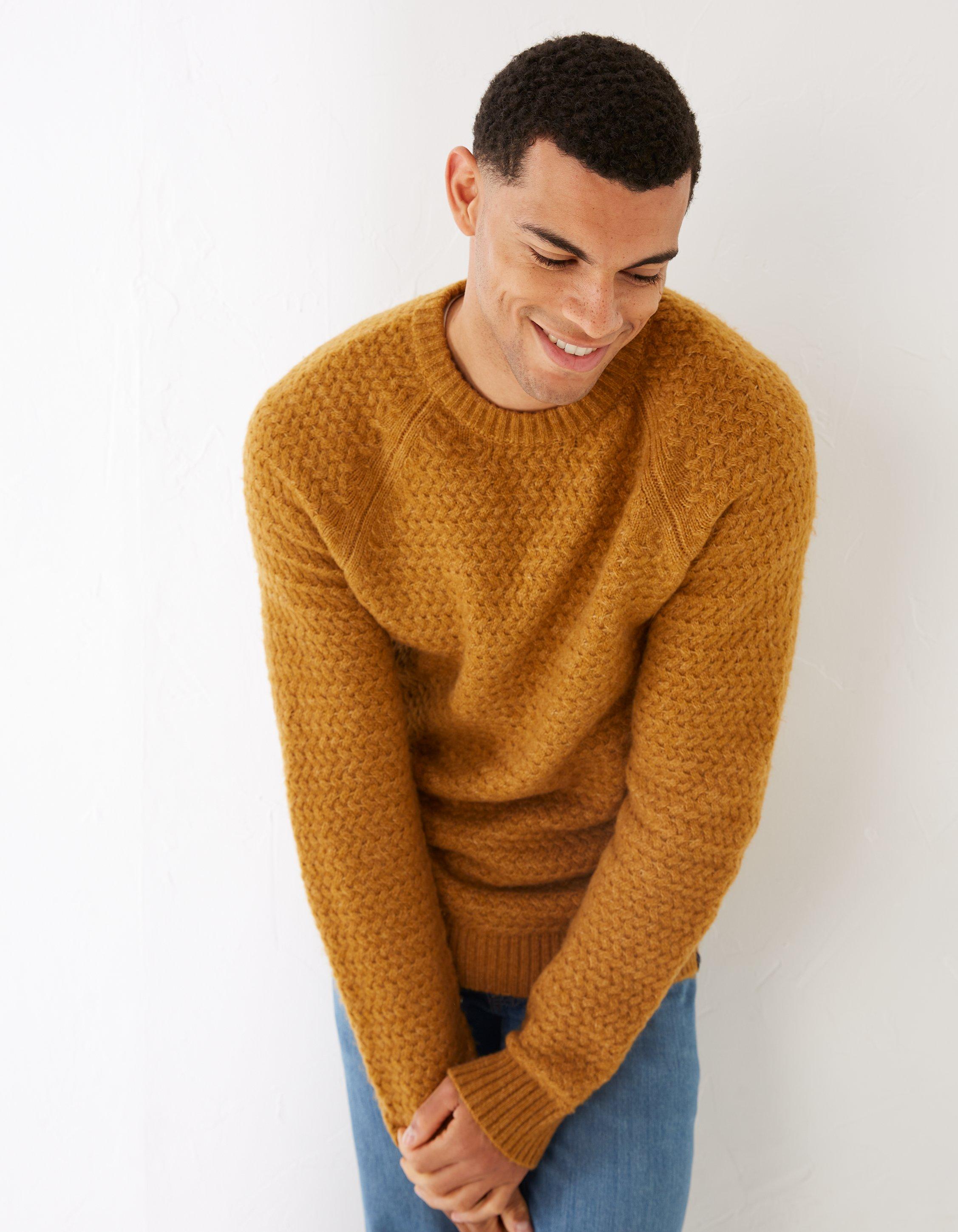 Men clearance mustard jumper