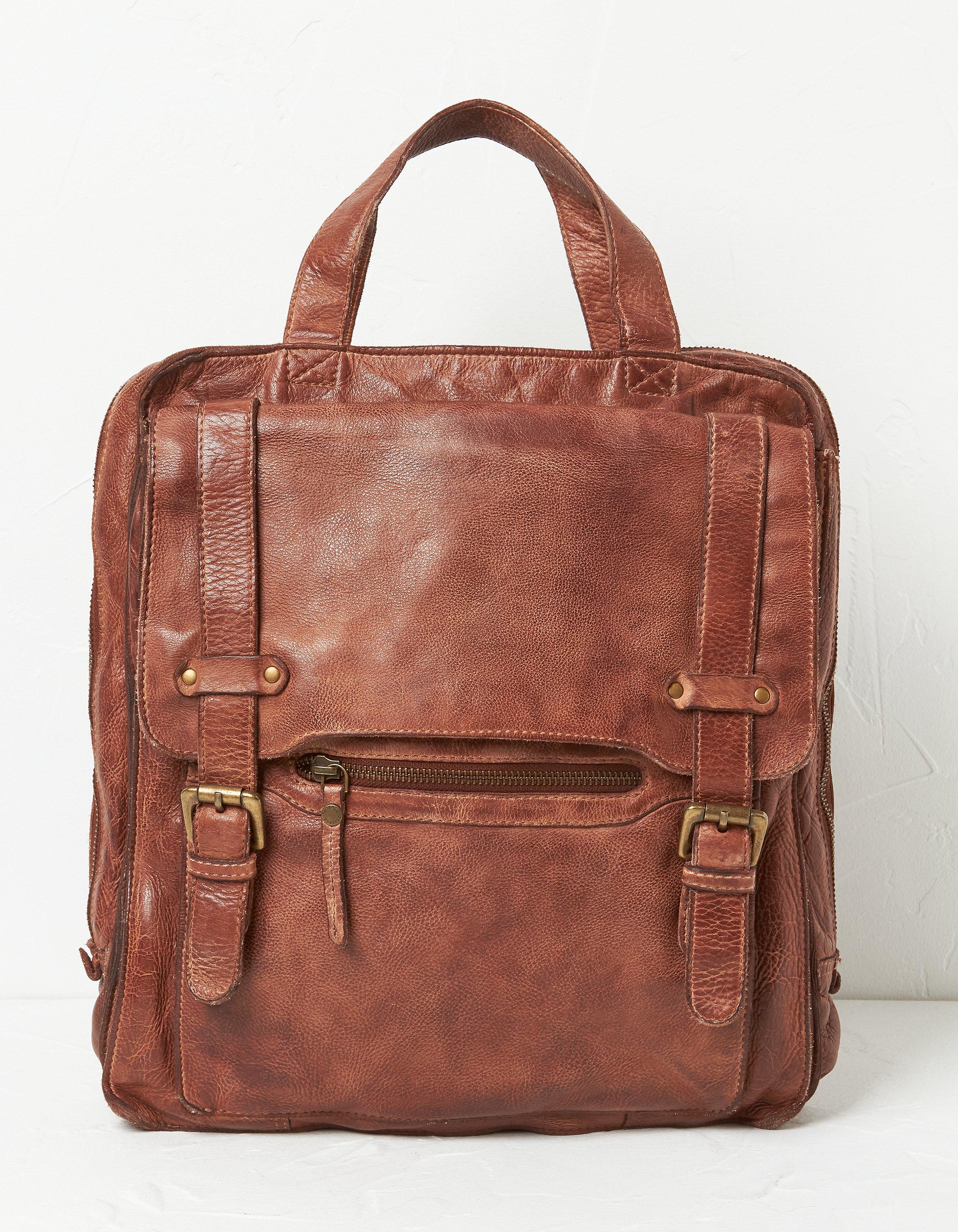 Fat face store leather rucksack