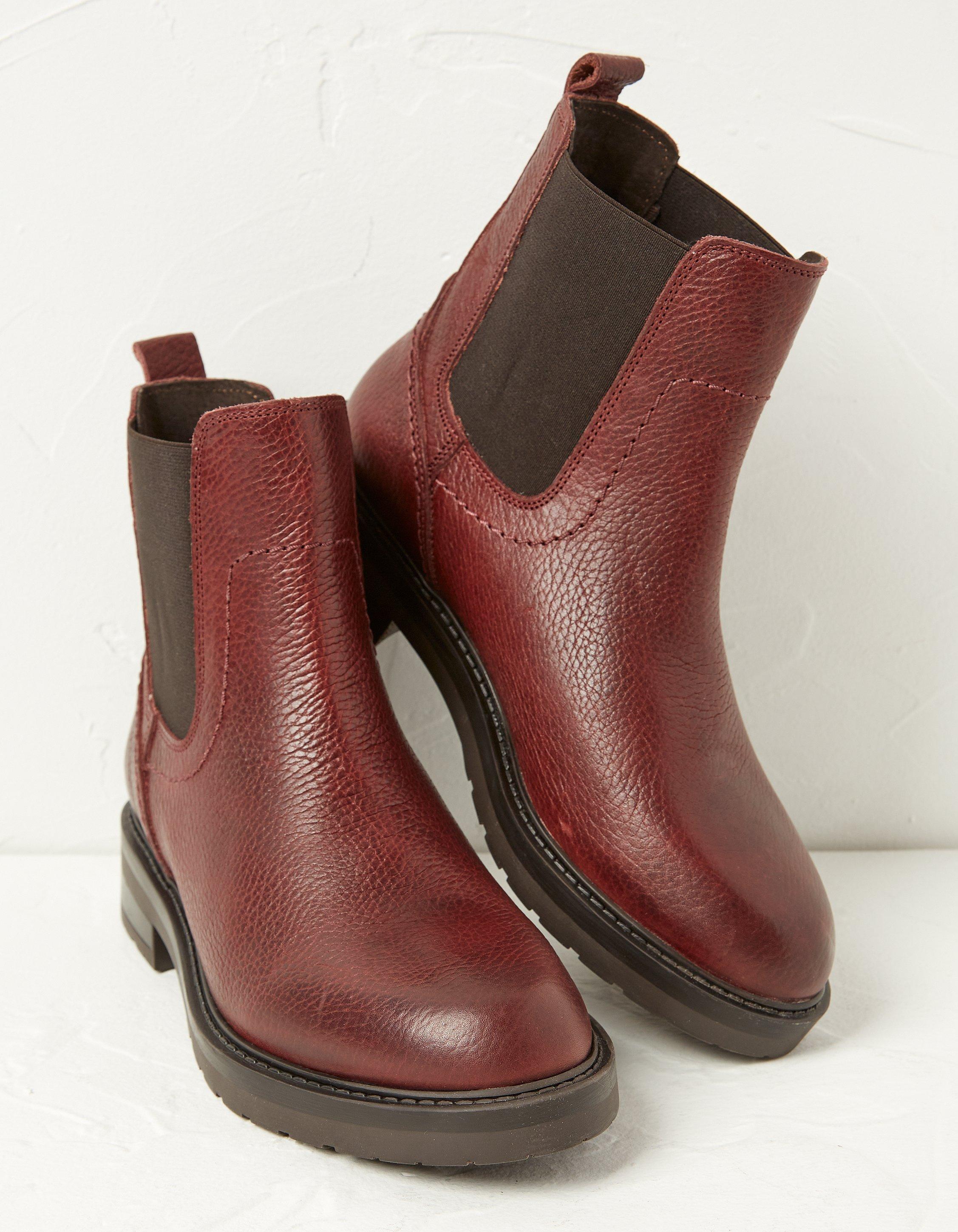 Womens burgundy chelsea clearance boots