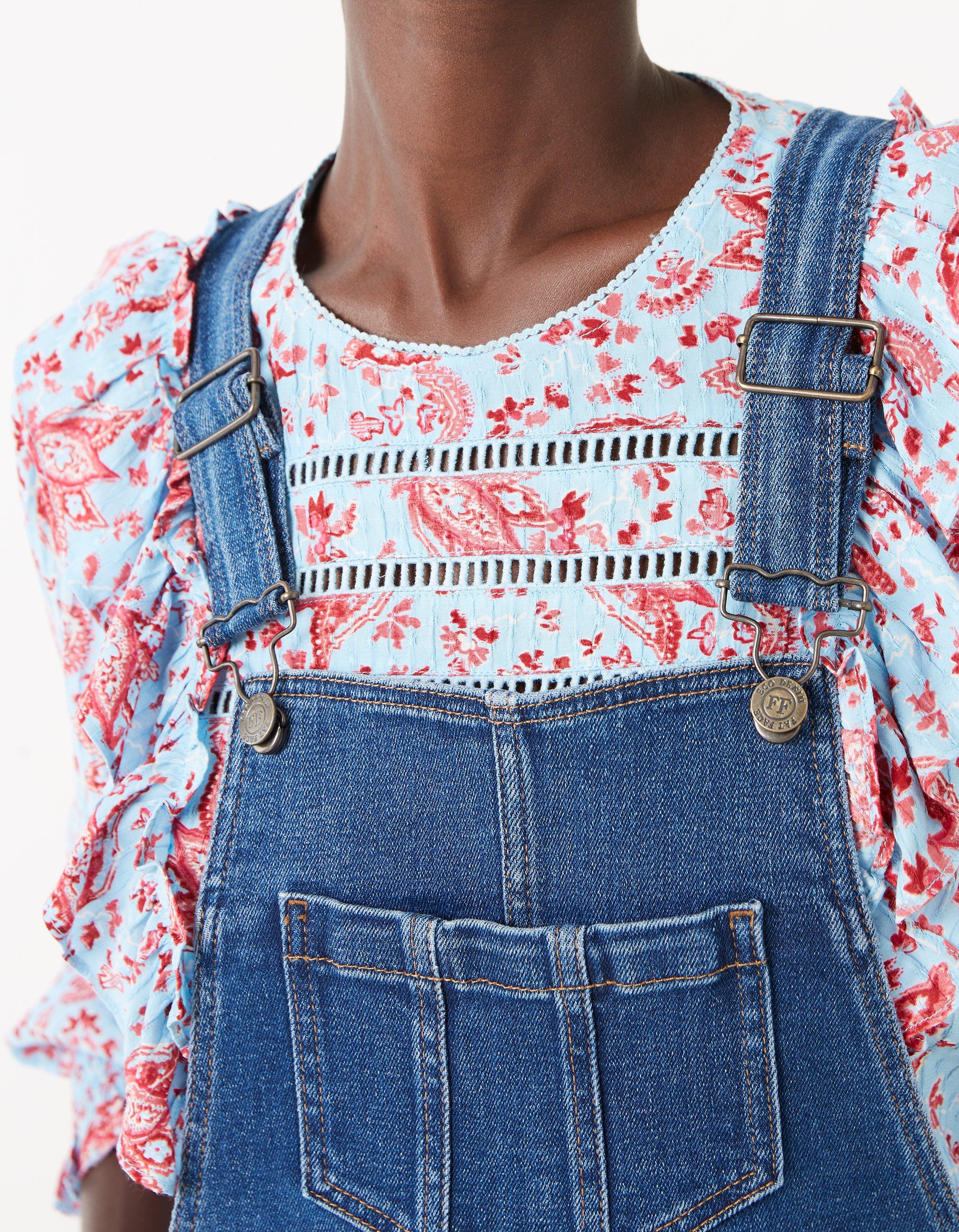 fatface lulu denim pinafore dress