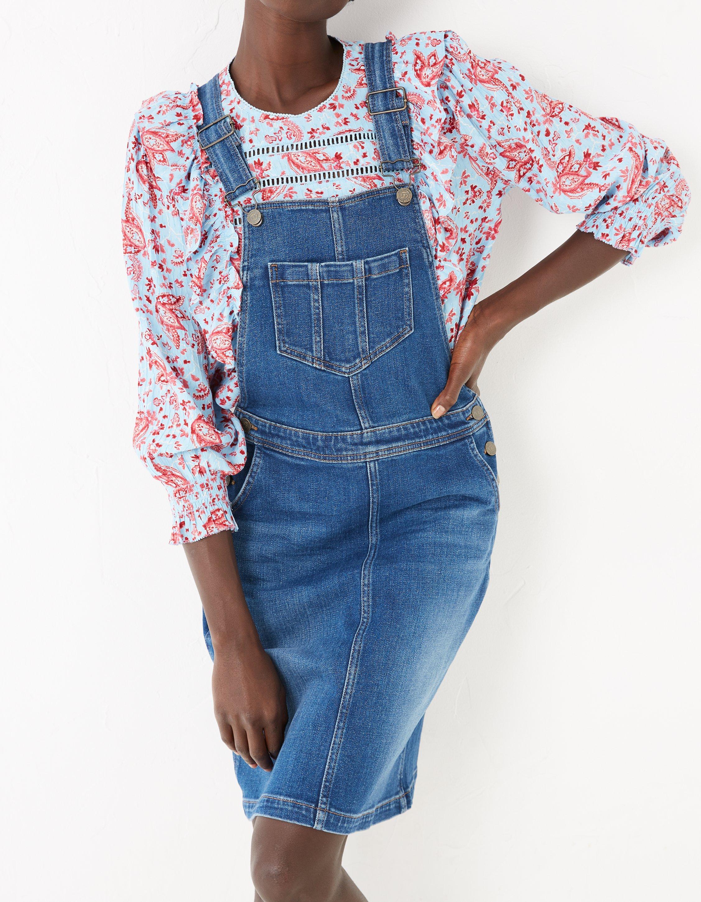 Fat face best sale denim pinafore dress