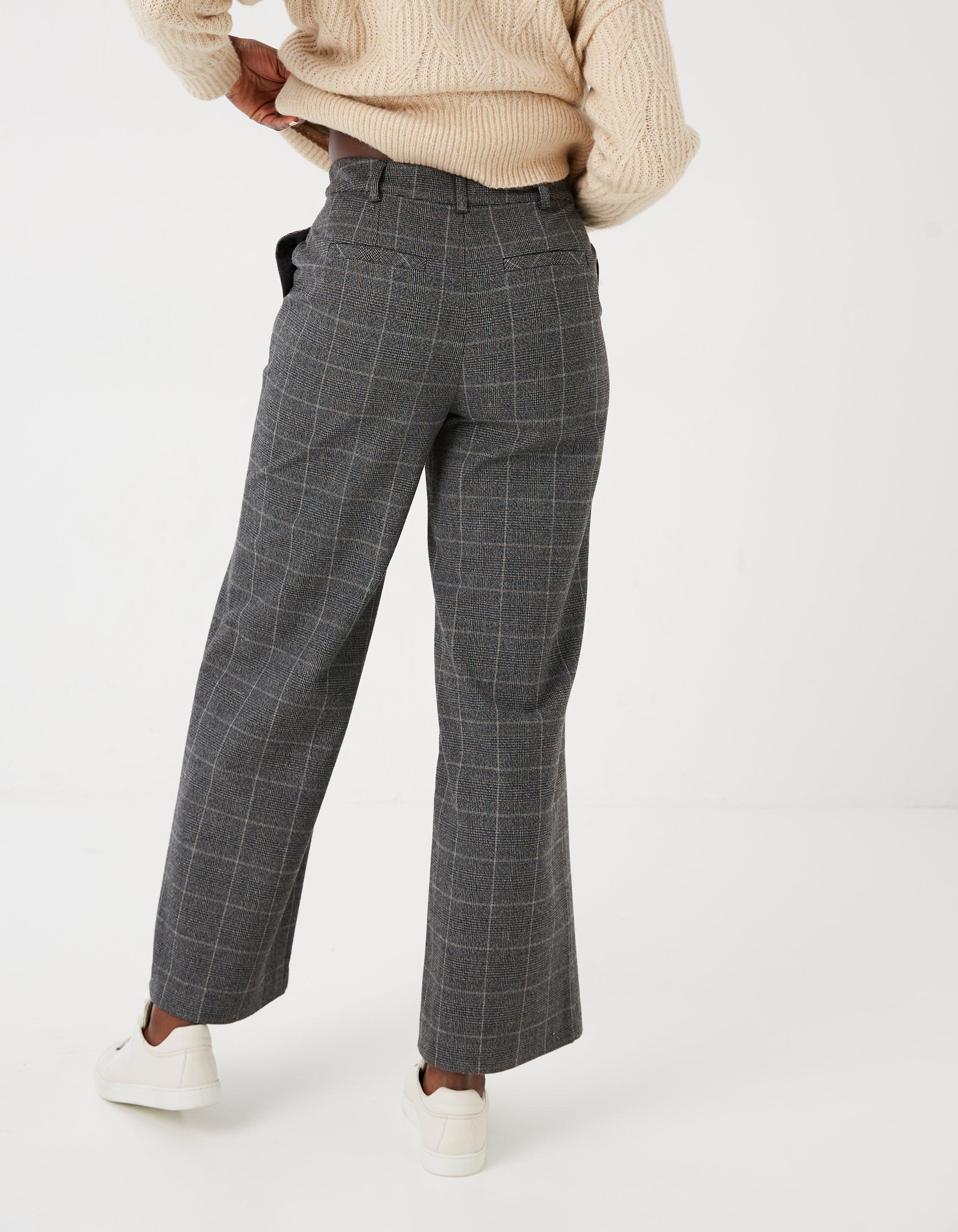 Grey checked on sale trousers women's