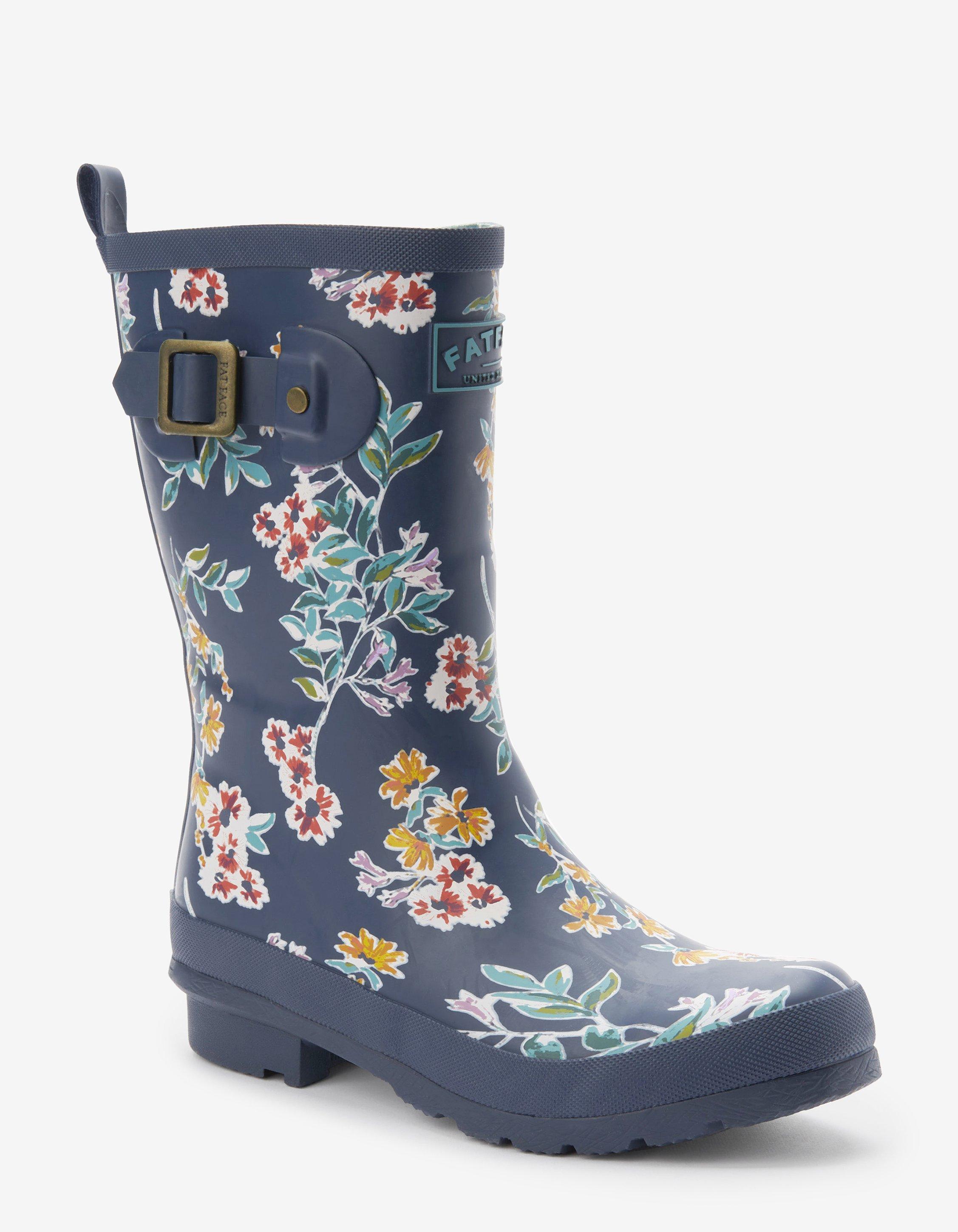 Womens floral 2025 rain boots