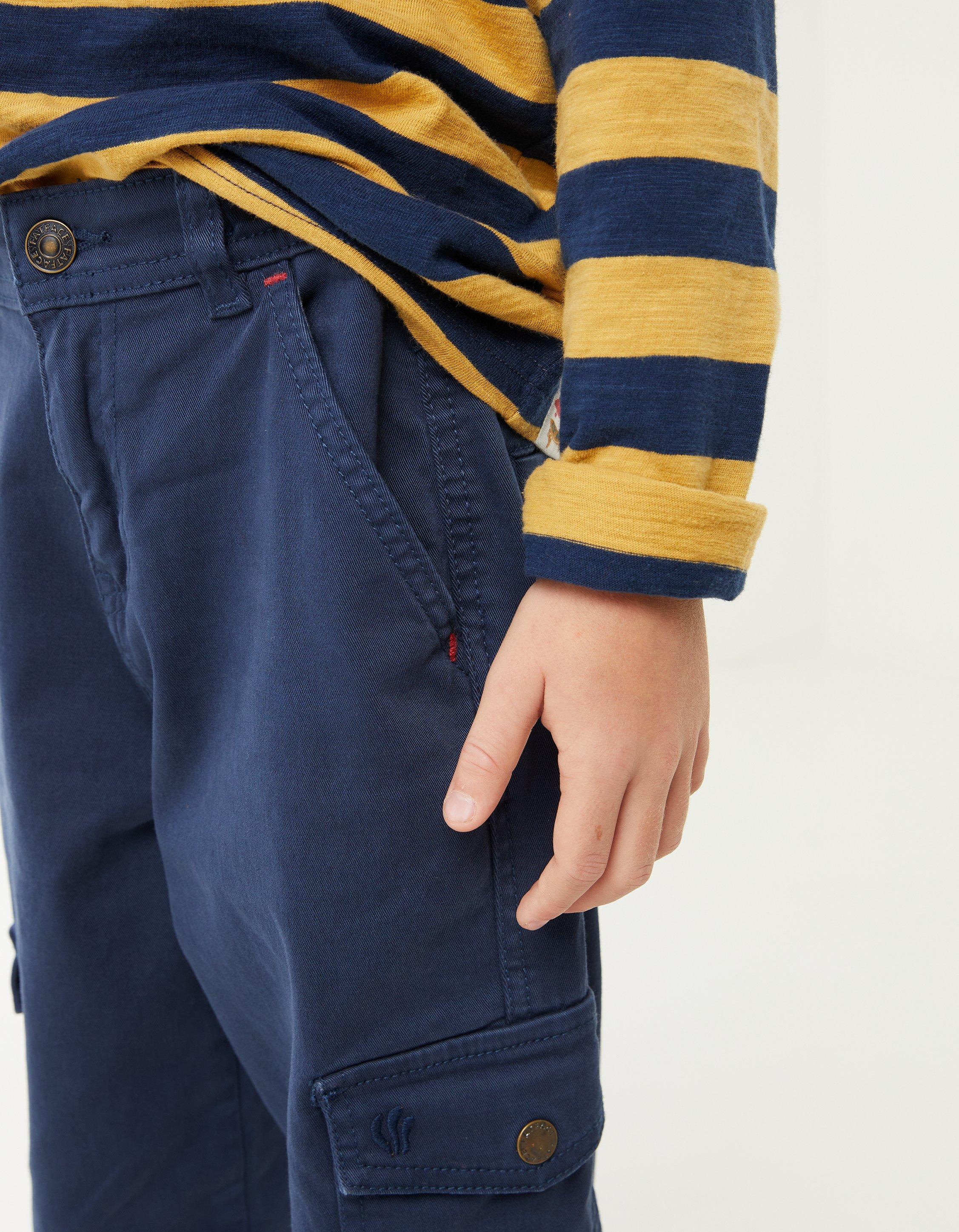 Childrens navy deals cargo trousers