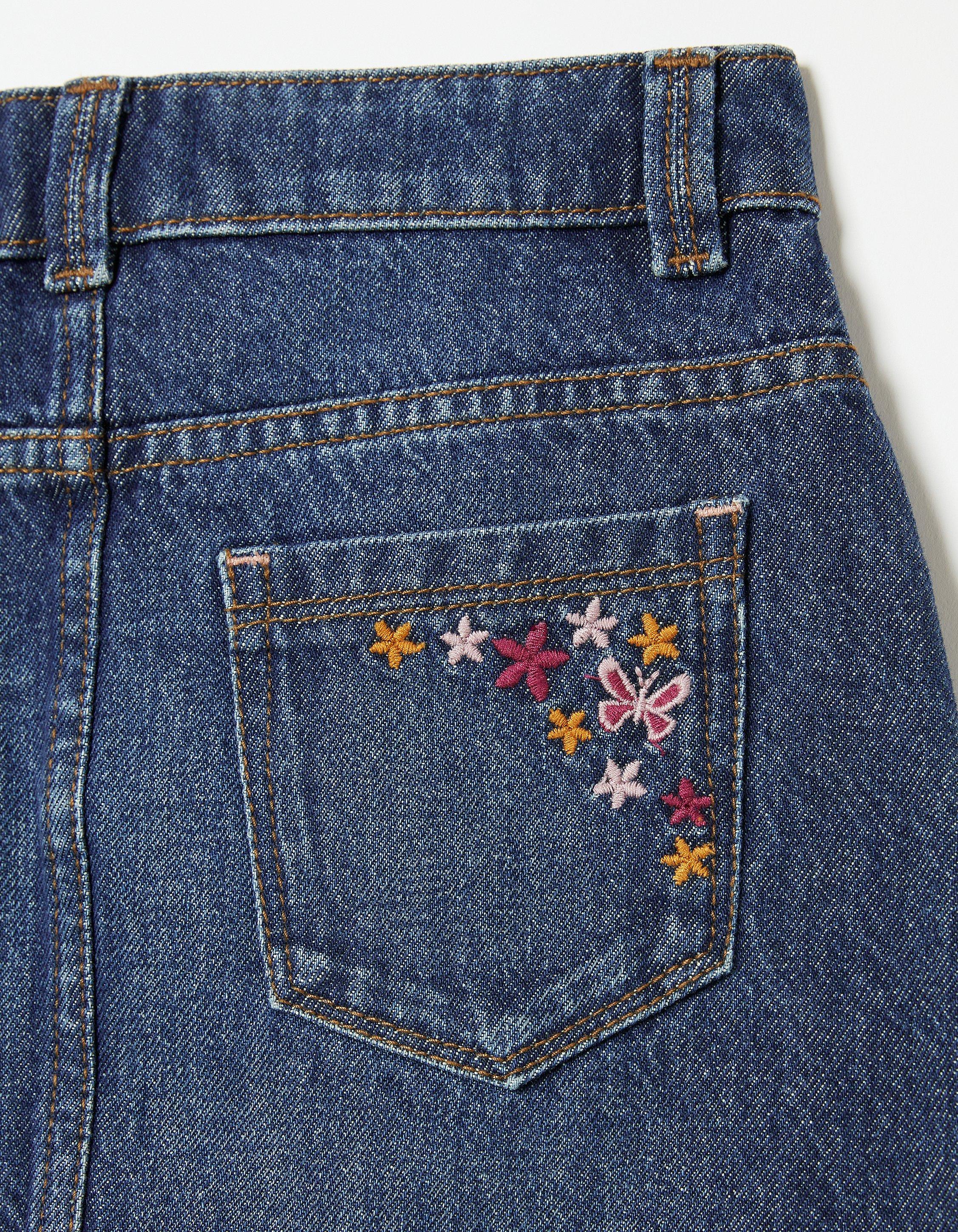 DIY Floral Embroidered Denim Jeans
