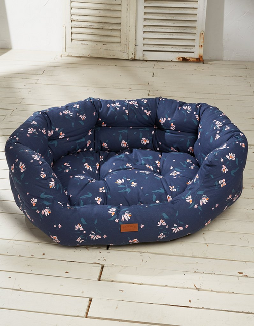 101cm navy floral deluxe pet bed