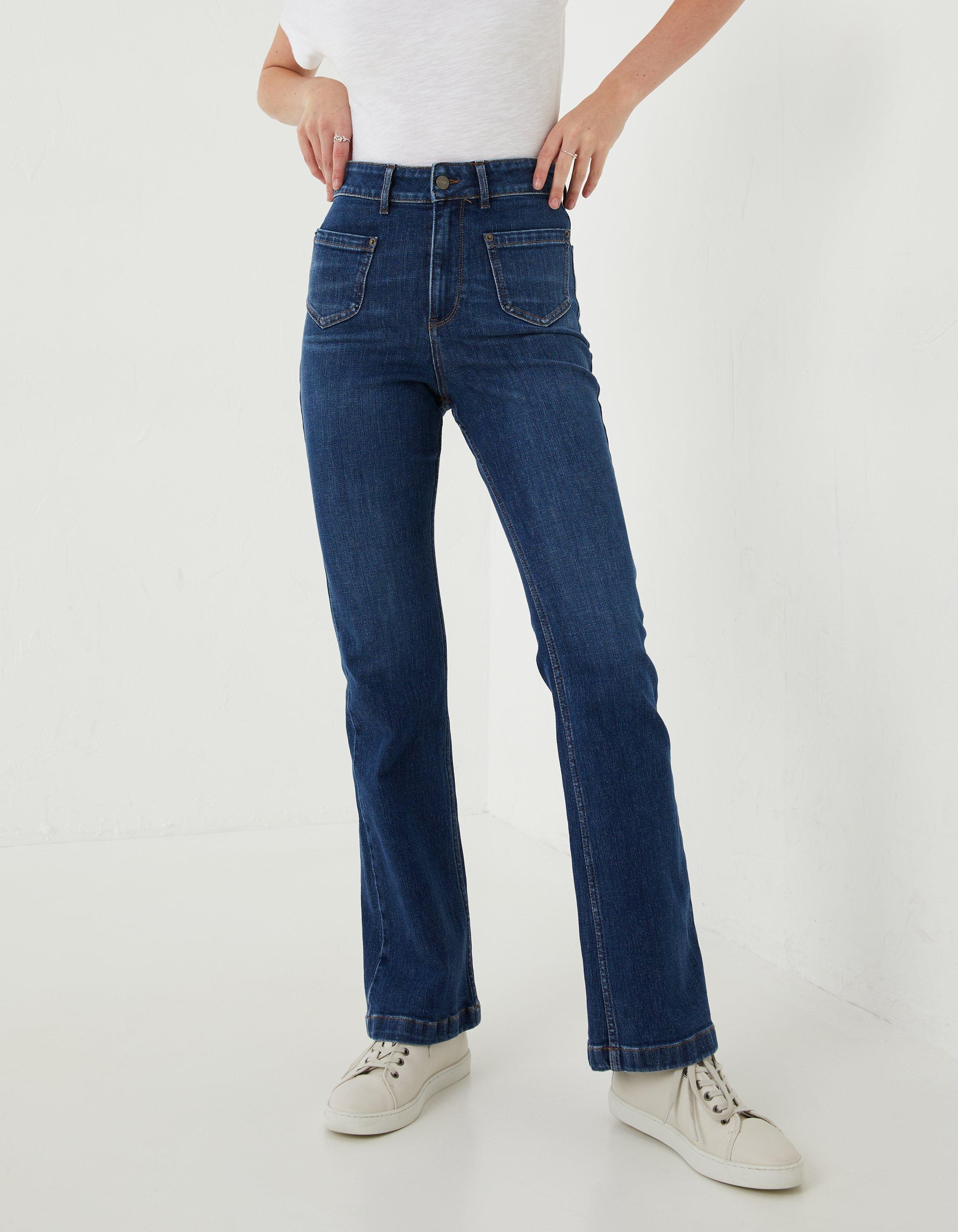 Straight leg flare on sale jeans