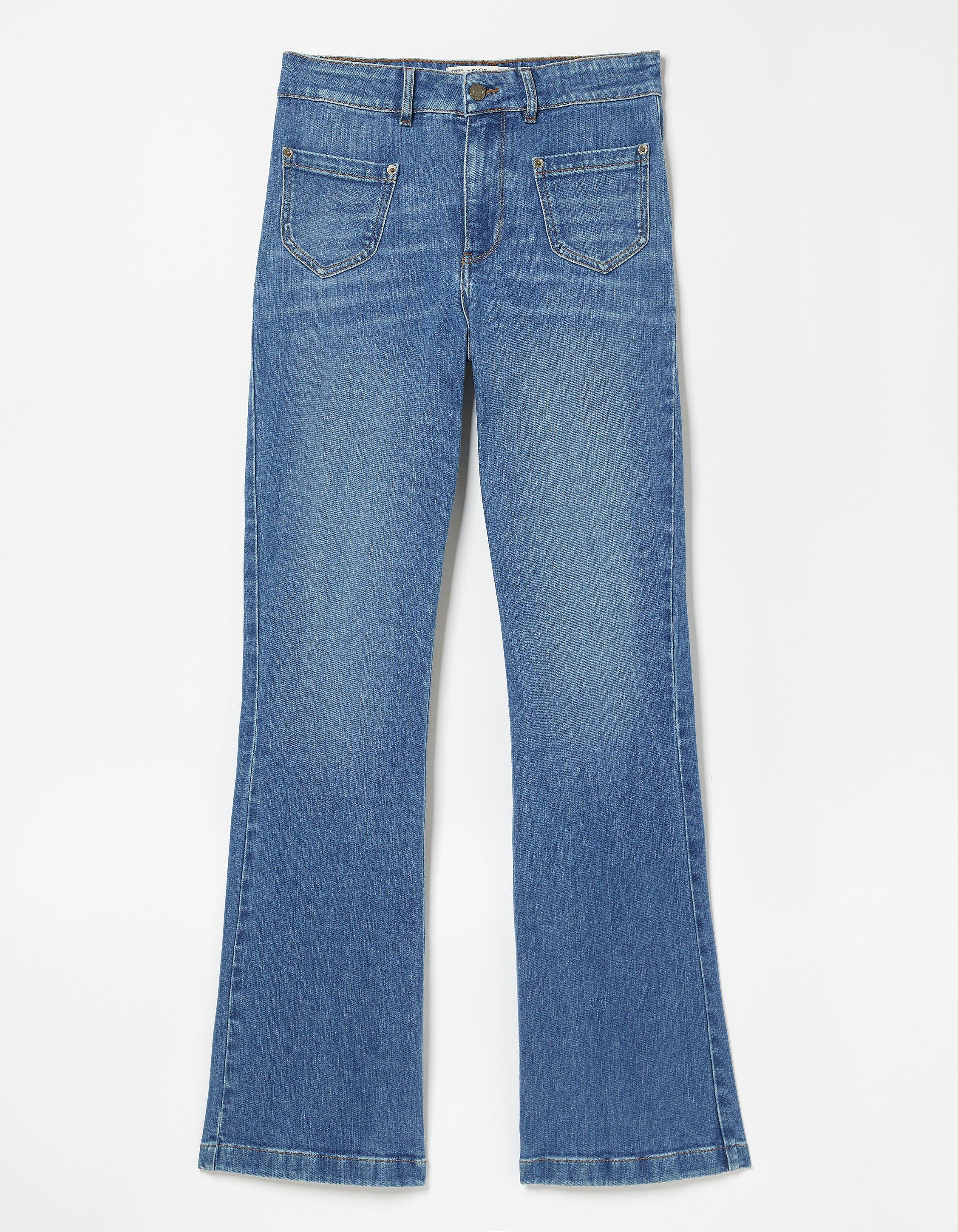 Light Blue Fly Flare Comfort Stretch Jeans, Jeans & Dungarees