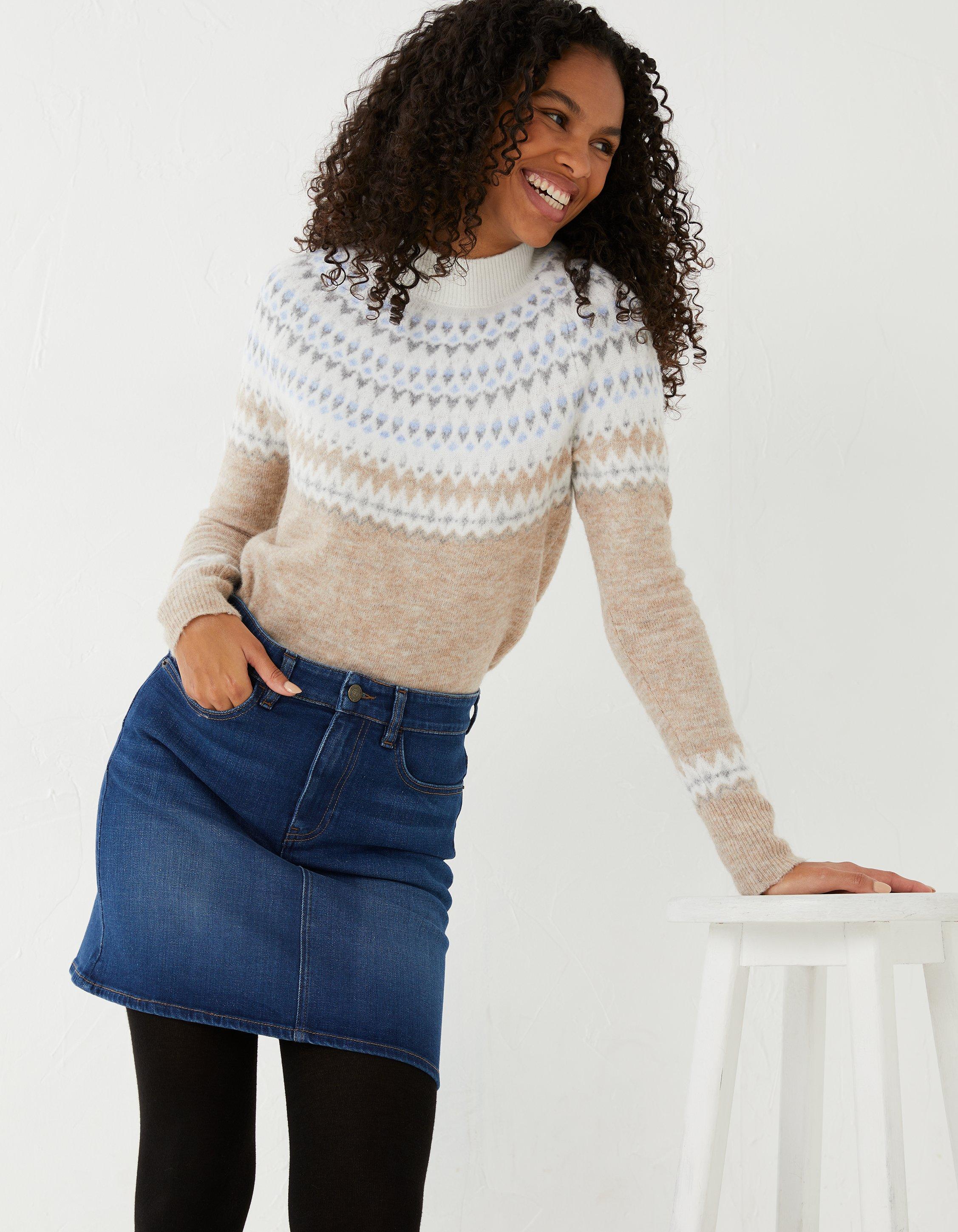 Fatface blue clearance hannah denim skirt