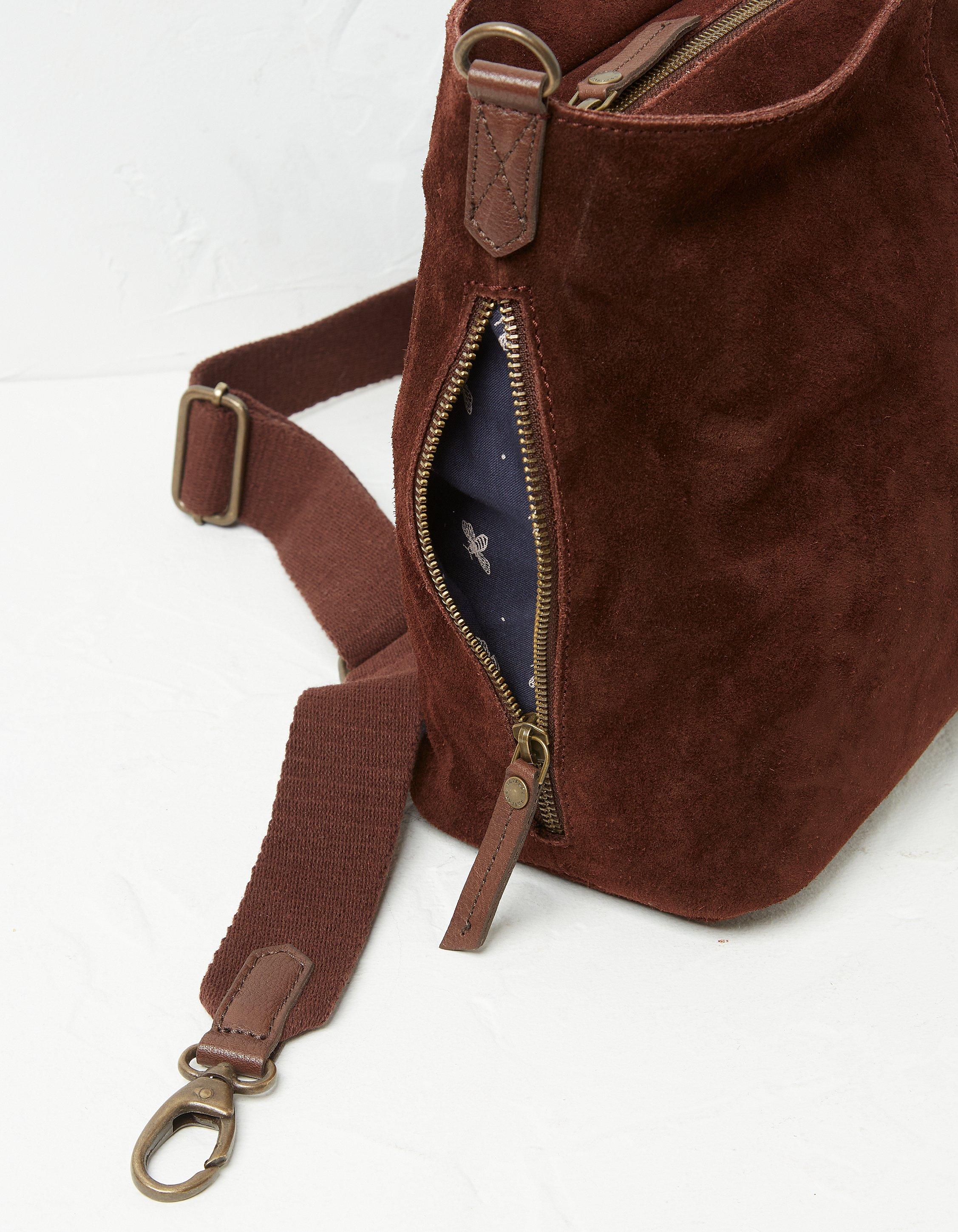 Suede cross body on sale bag