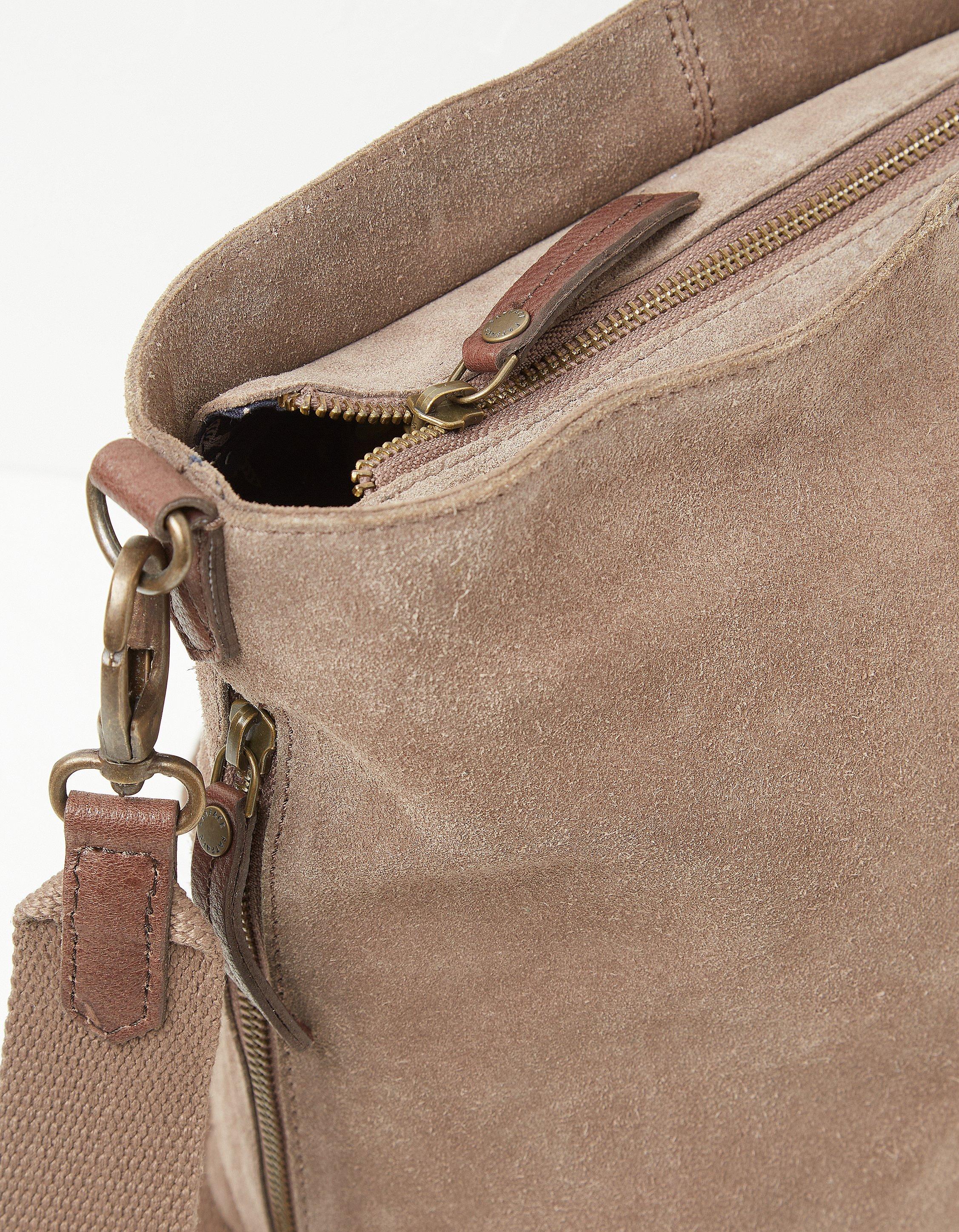 Taupe Kingston Suede Cross Body Bag, Bags & Wallets
